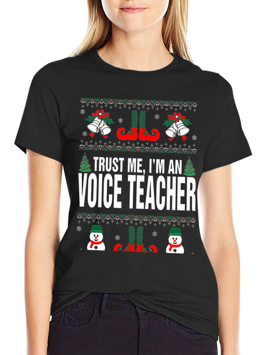 Funny Voice Teacher Christmas T-Shirt