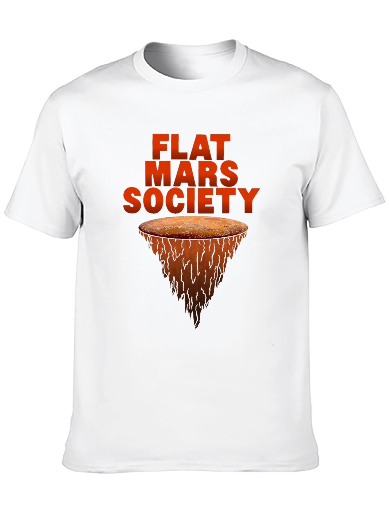Flat Mars Society Graphic Tee - Novelty T-Shirt