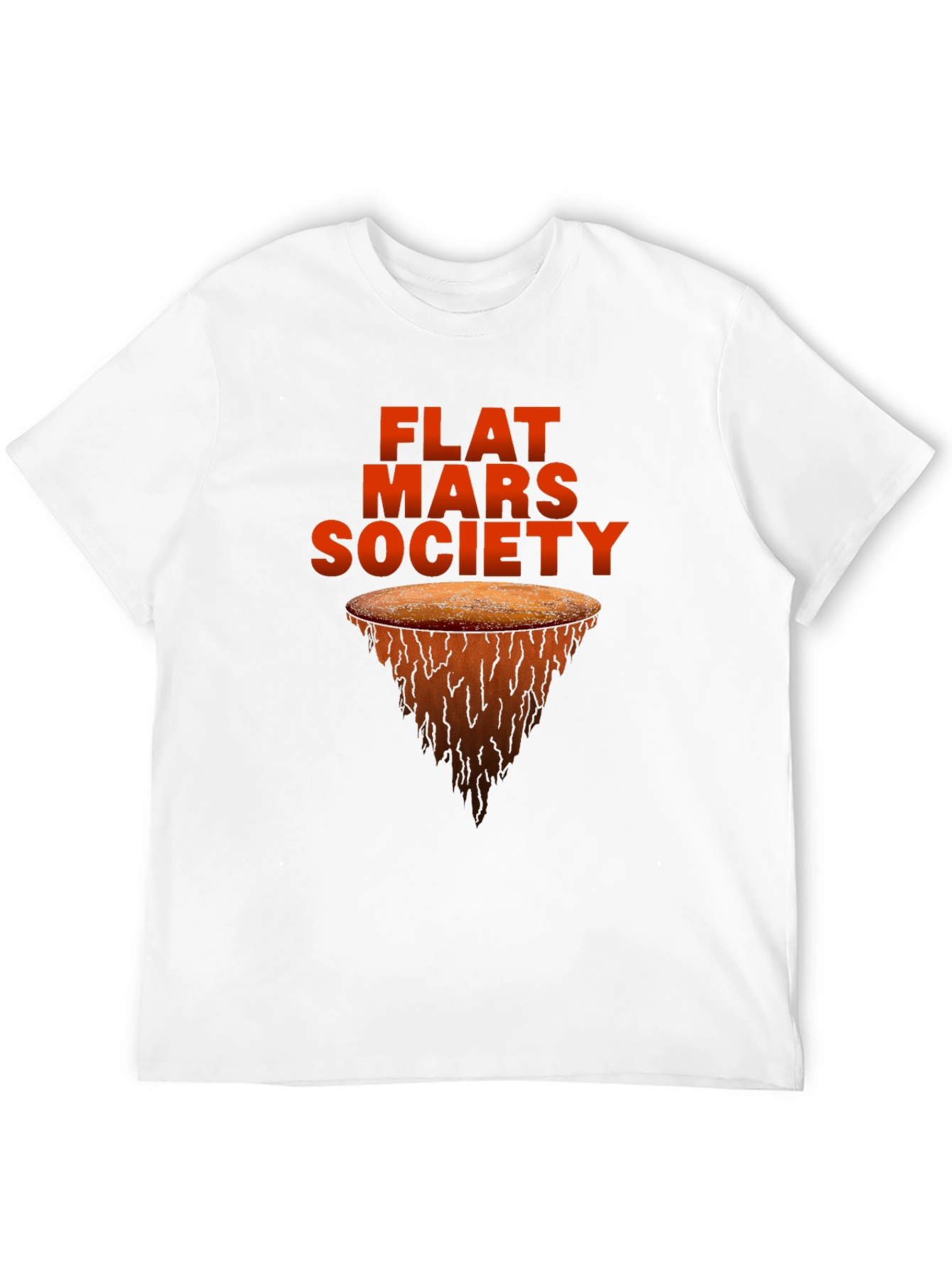 Flat Mars Society Graphic Tee - Novelty T-Shirt