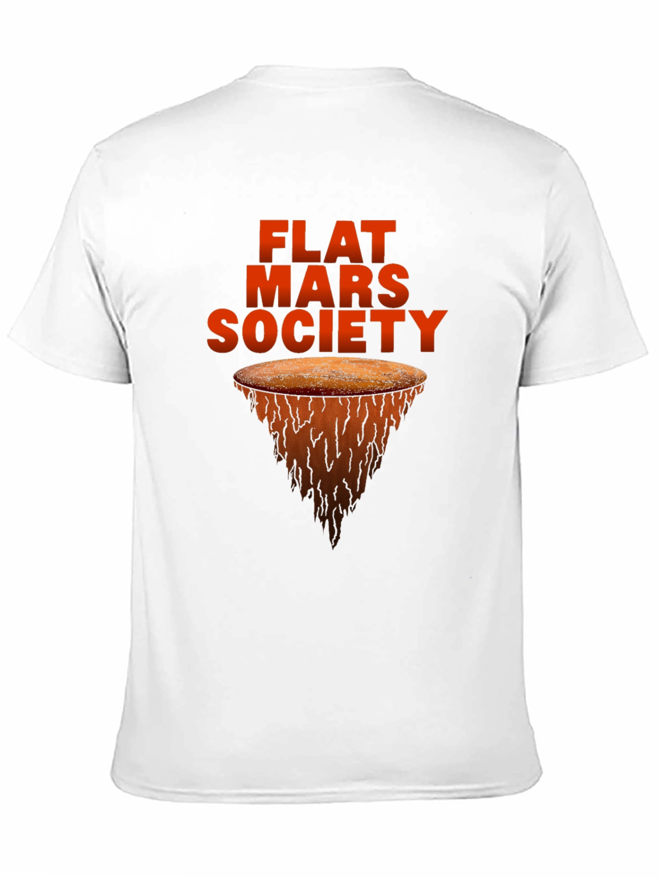 Flat Mars Society Graphic Tee - Novelty T-Shirt