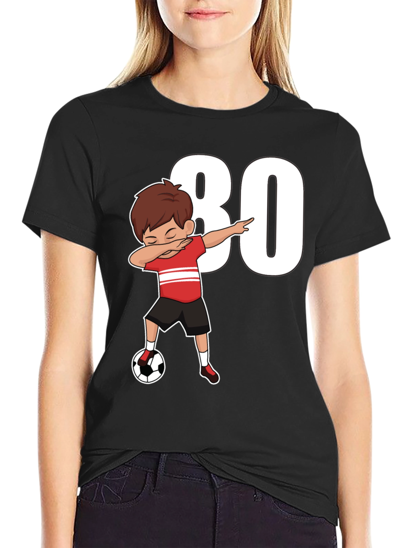 80th Birthday Soccer Dab T-Shirt
