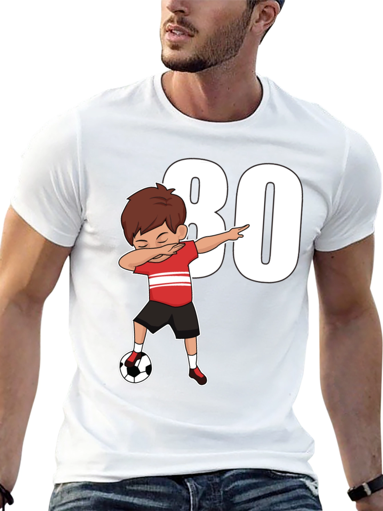 80th Birthday Soccer Dab T-Shirt