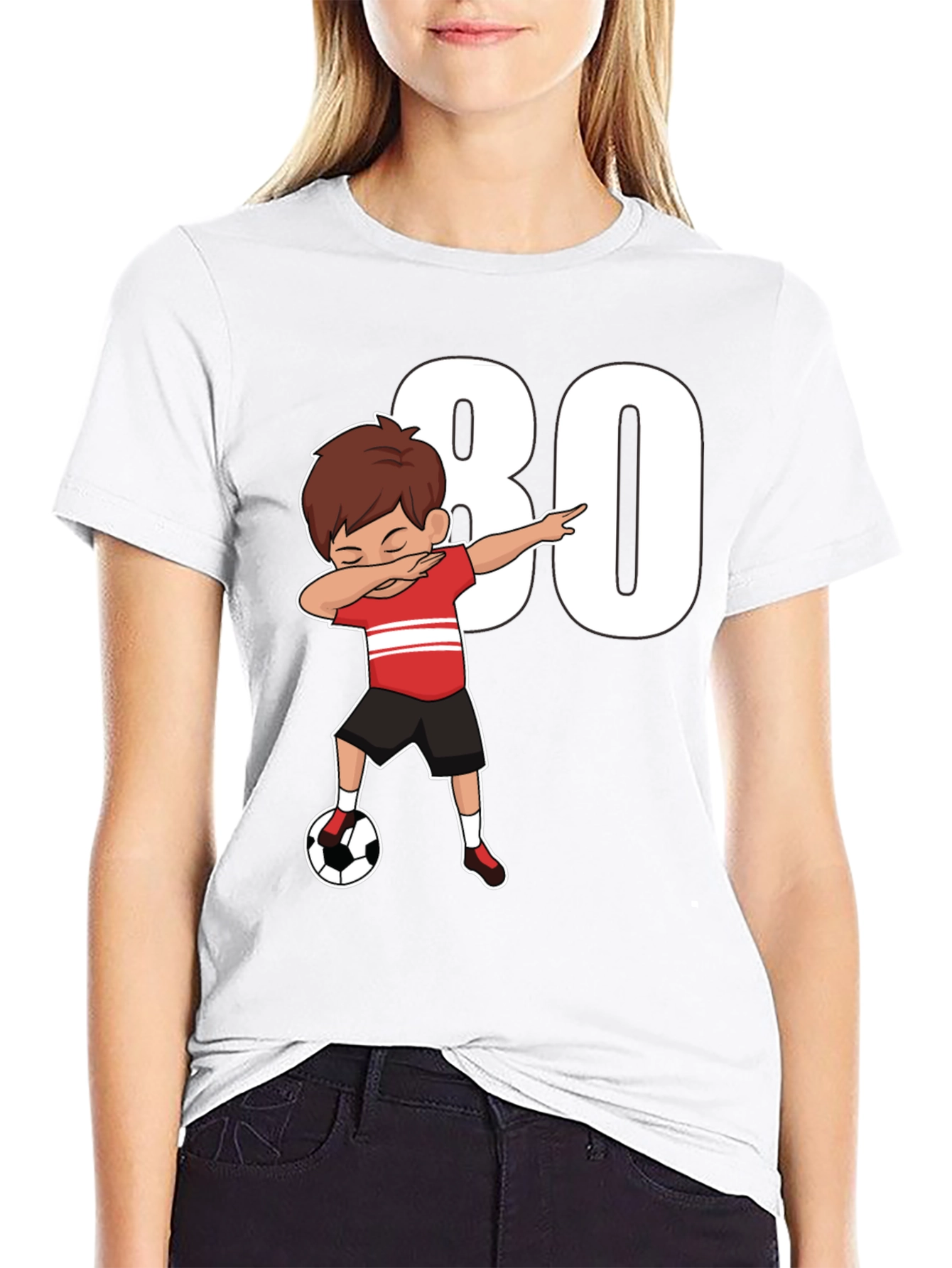80th Birthday Soccer Dab T-Shirt