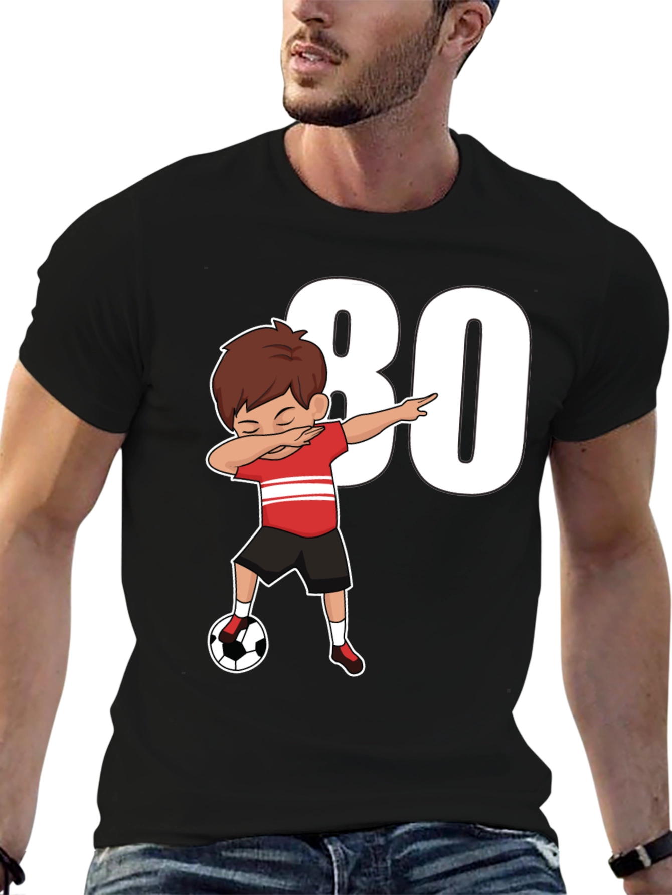 80th Birthday Soccer Dab T-Shirt
