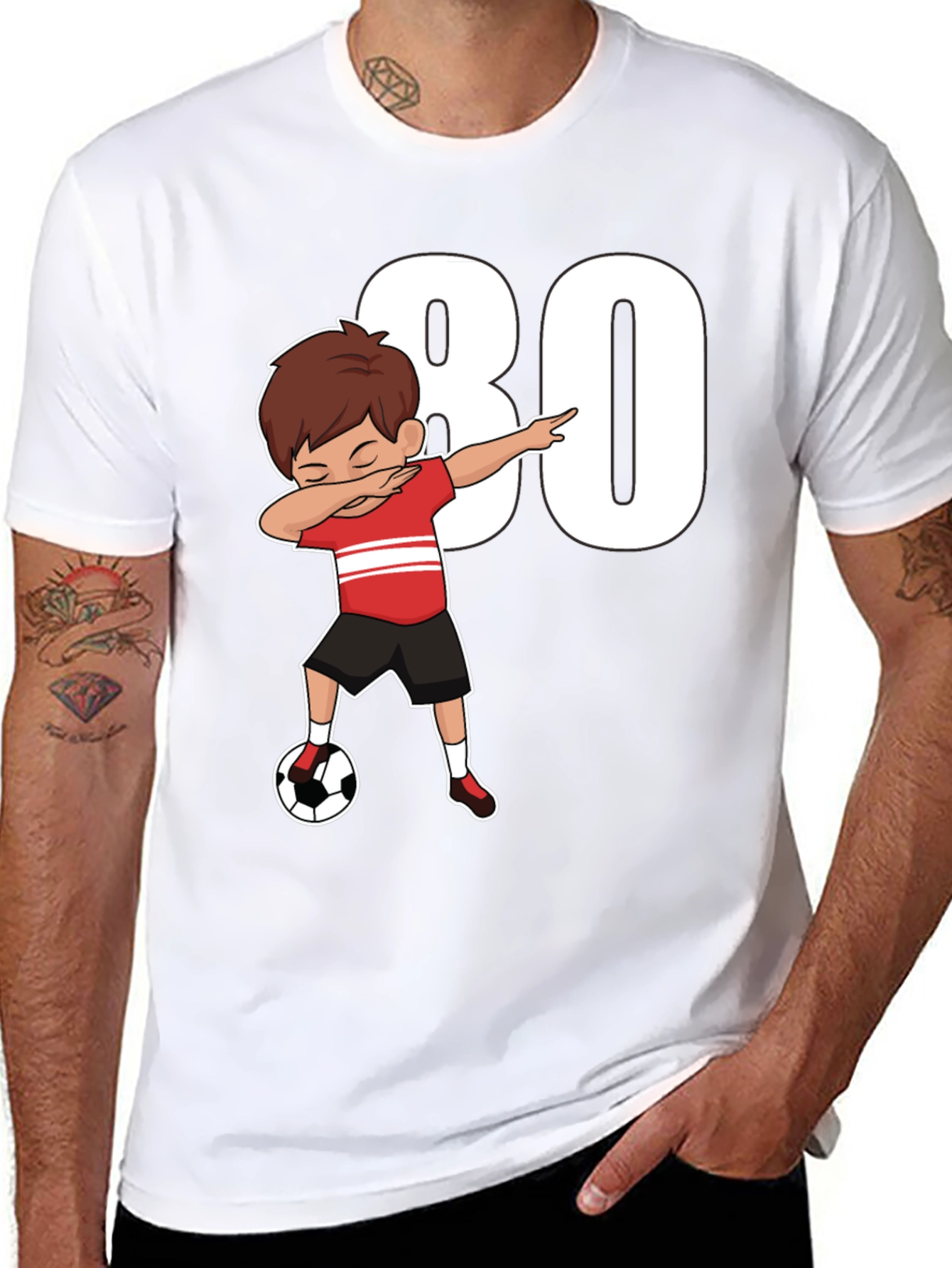80th Birthday Soccer Dab T-Shirt