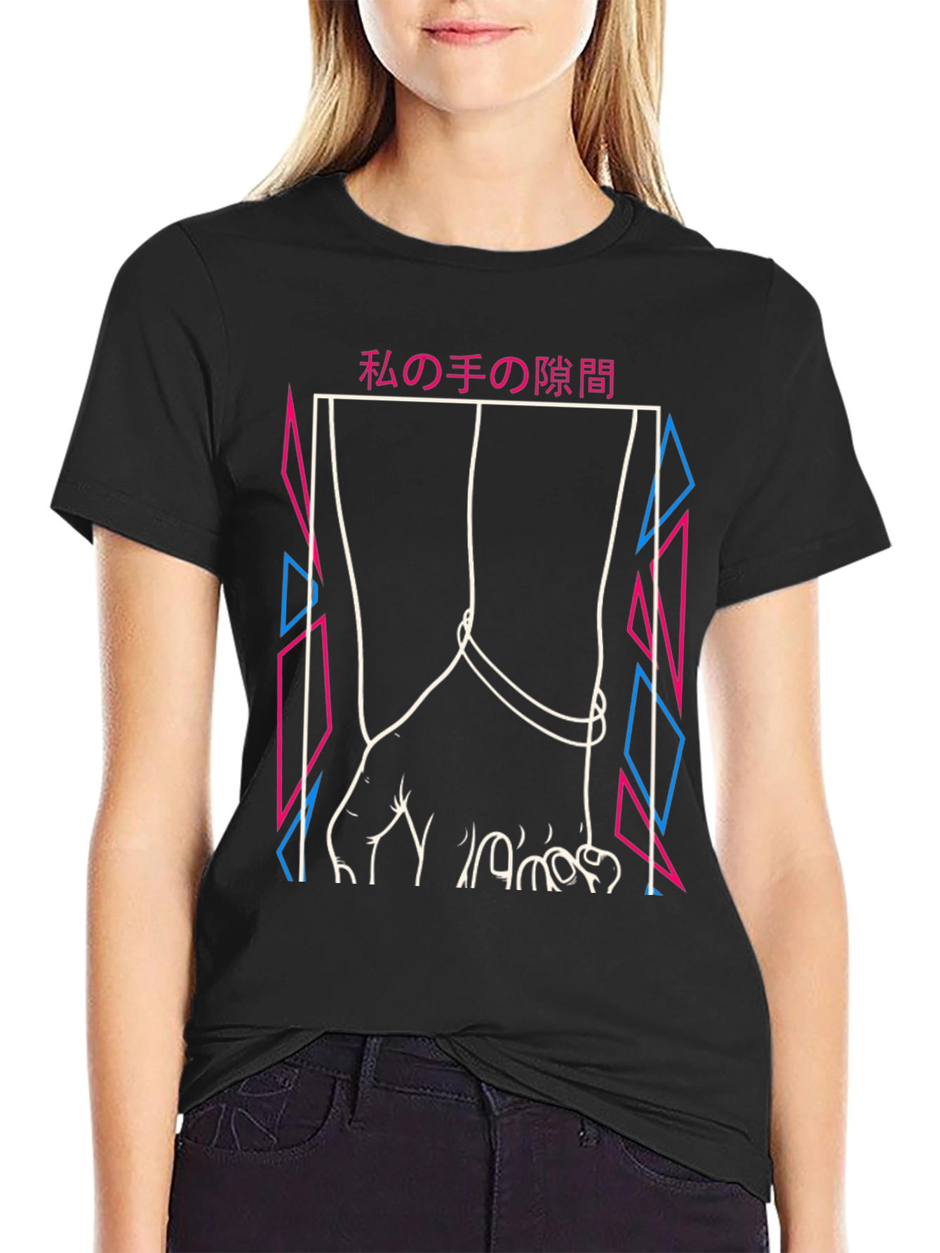Graphic Print Tee - Abstract Hands
