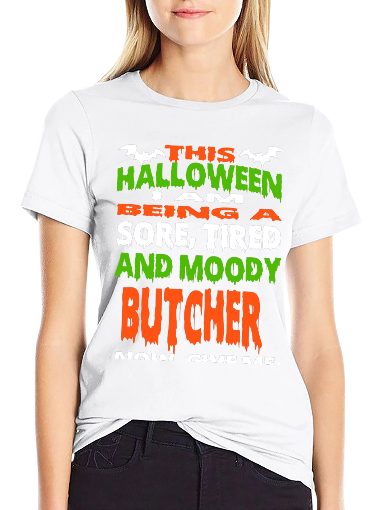 Halloween Sore Tired Moody Butcher T-Shirt