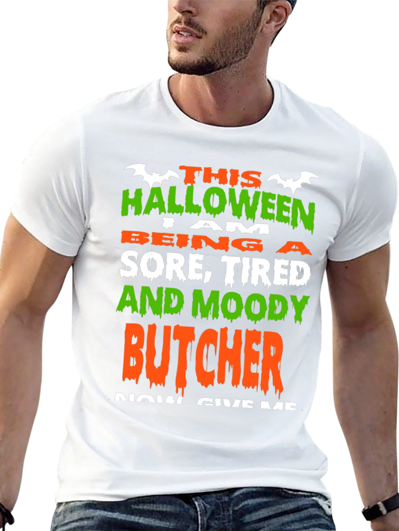 Halloween Sore Tired Moody Butcher T-Shirt