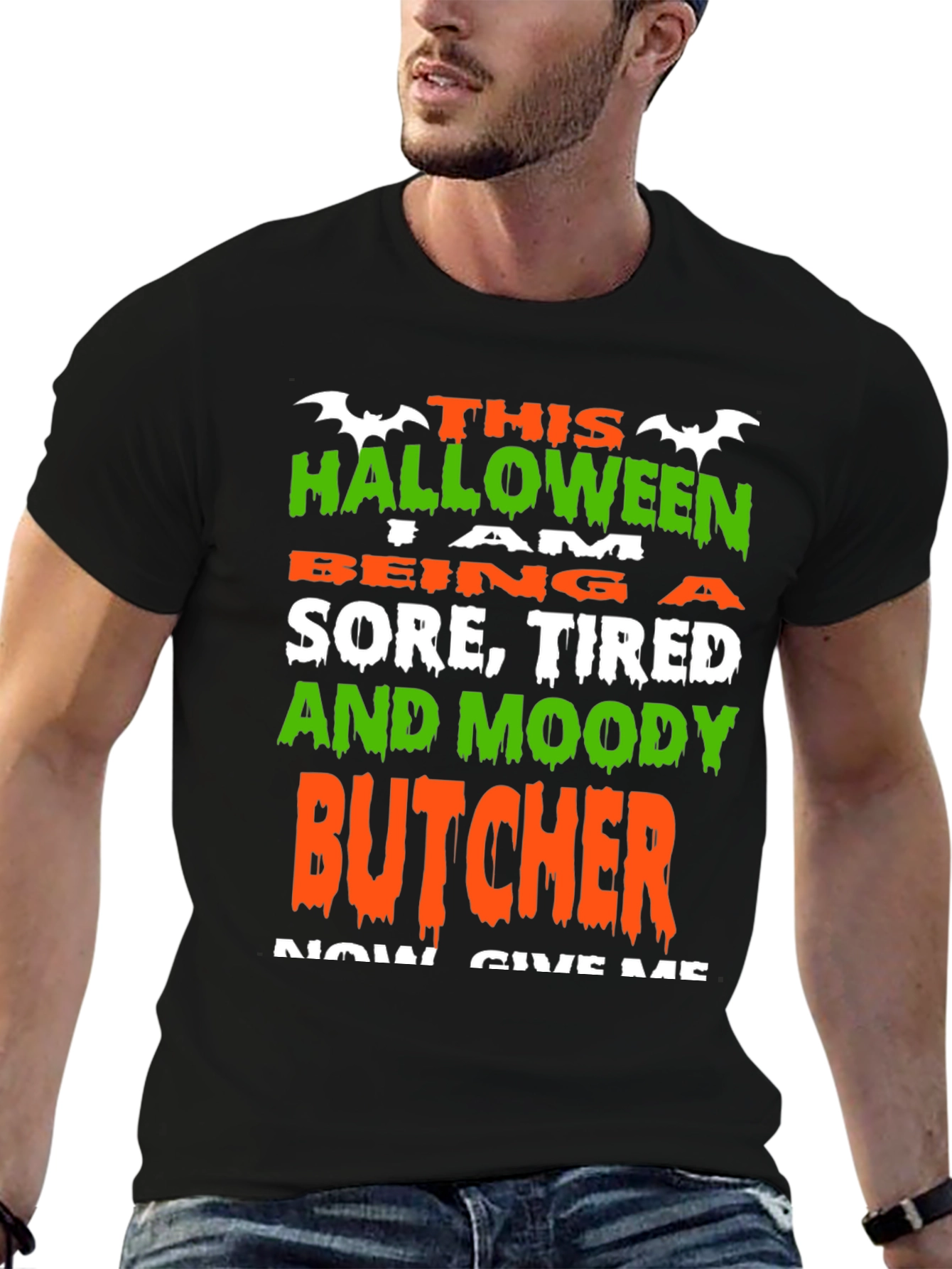 Halloween Sore Tired Moody Butcher T-Shirt
