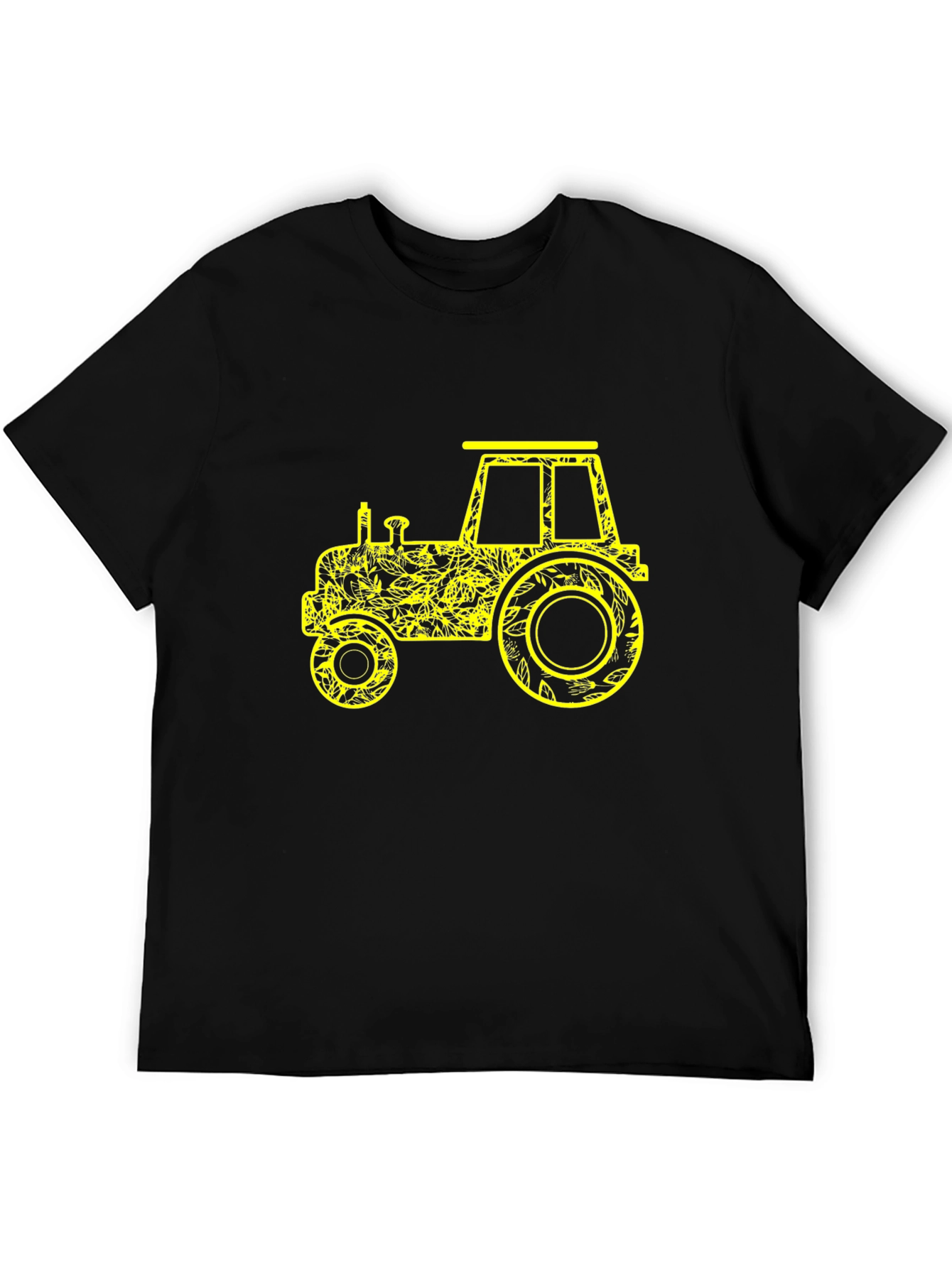 Tractor Graphic Tee - Novelty Black T-Shirt