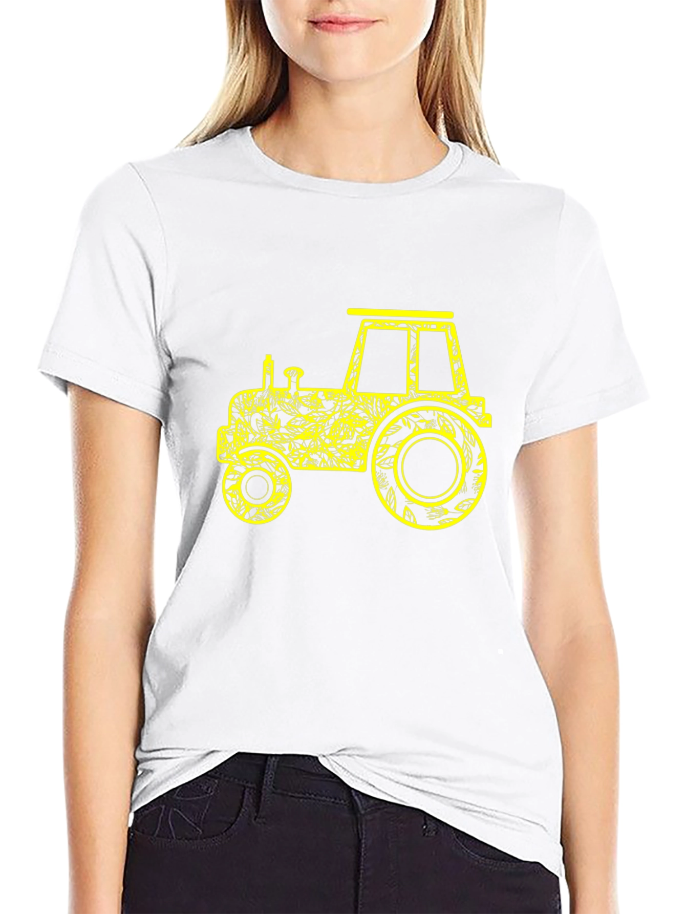 Tractor Graphic Tee - Novelty Black T-Shirt
