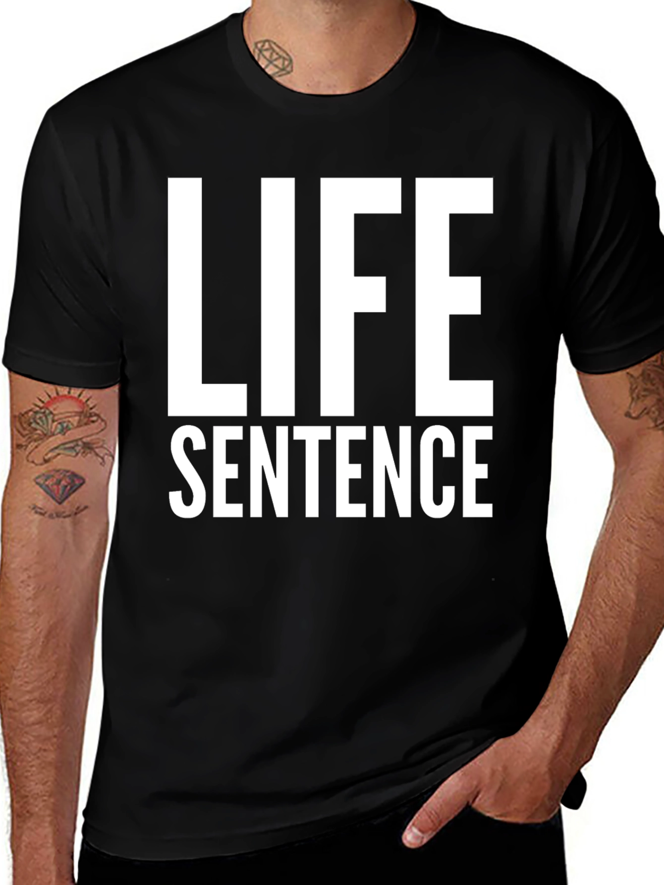 Life Sentence Graphic Tee - Bold Statement Shirt