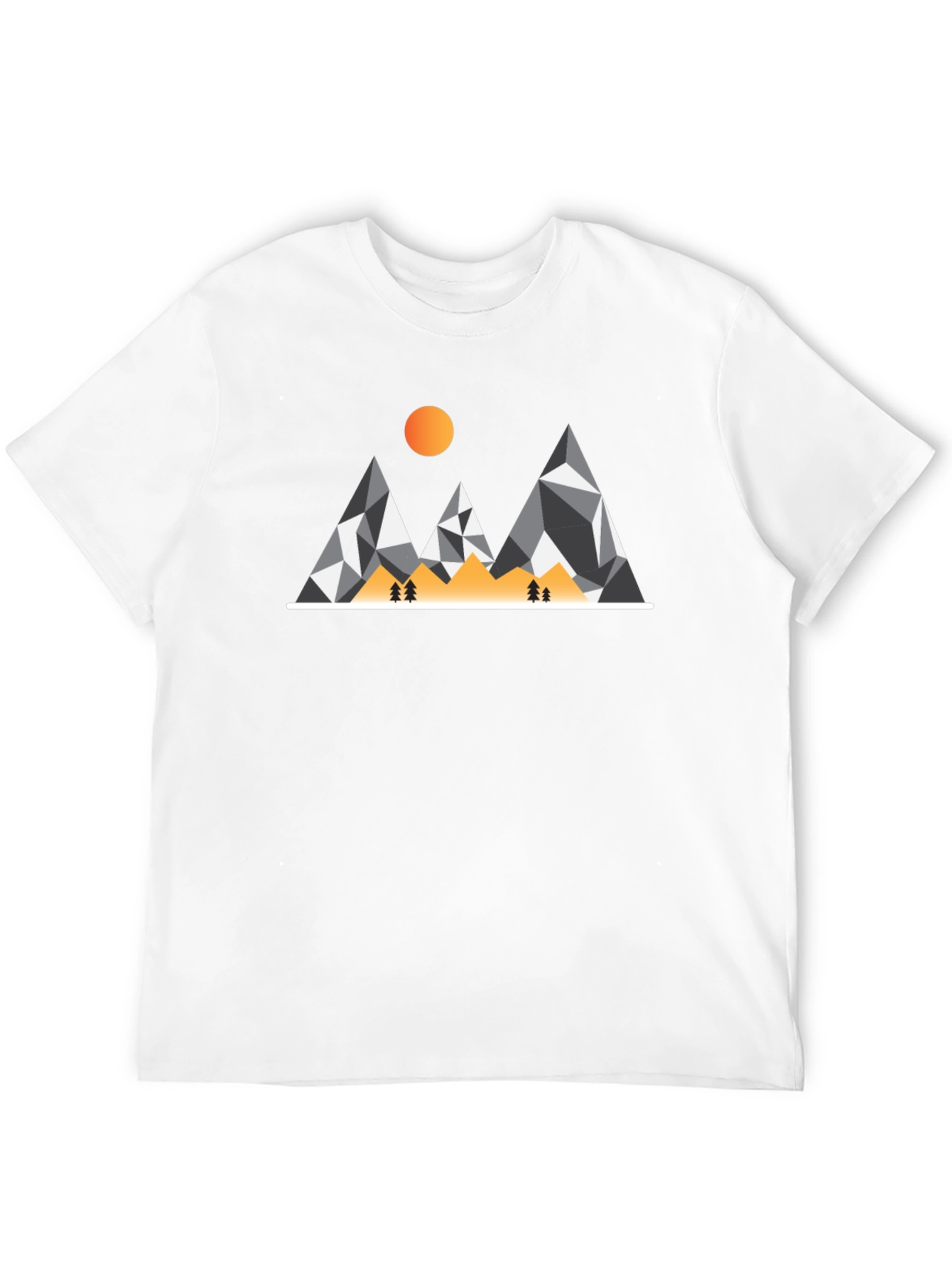 Geometric Mountain Graphic Tee - Modern Adventure