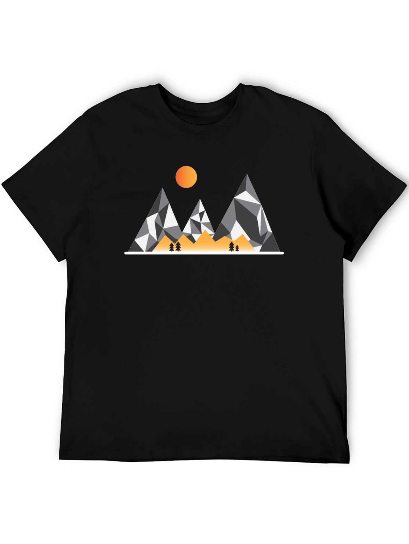 Geometric Mountain Graphic Tee - Modern Adventure