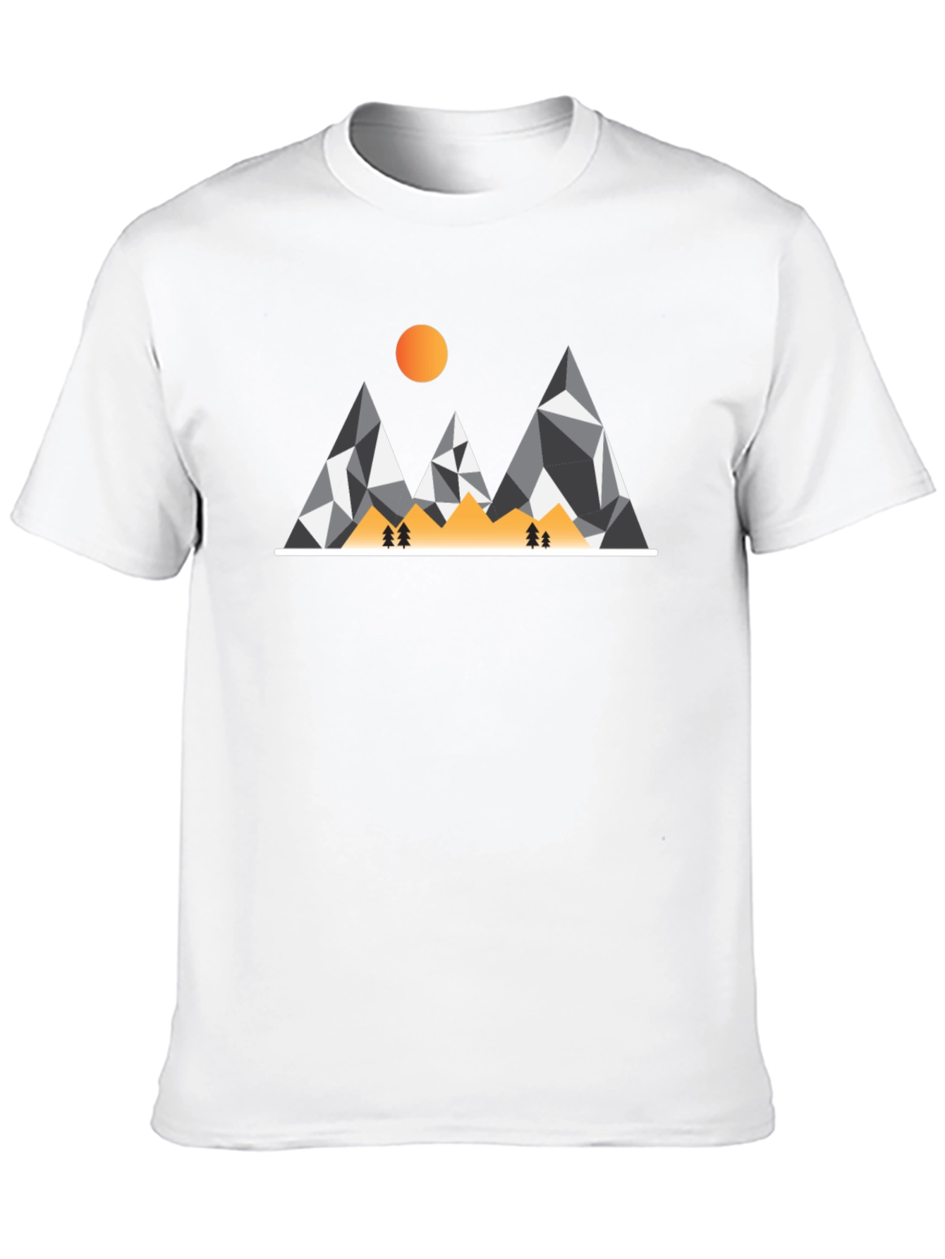 Geometric Mountain Graphic Tee - Modern Adventure