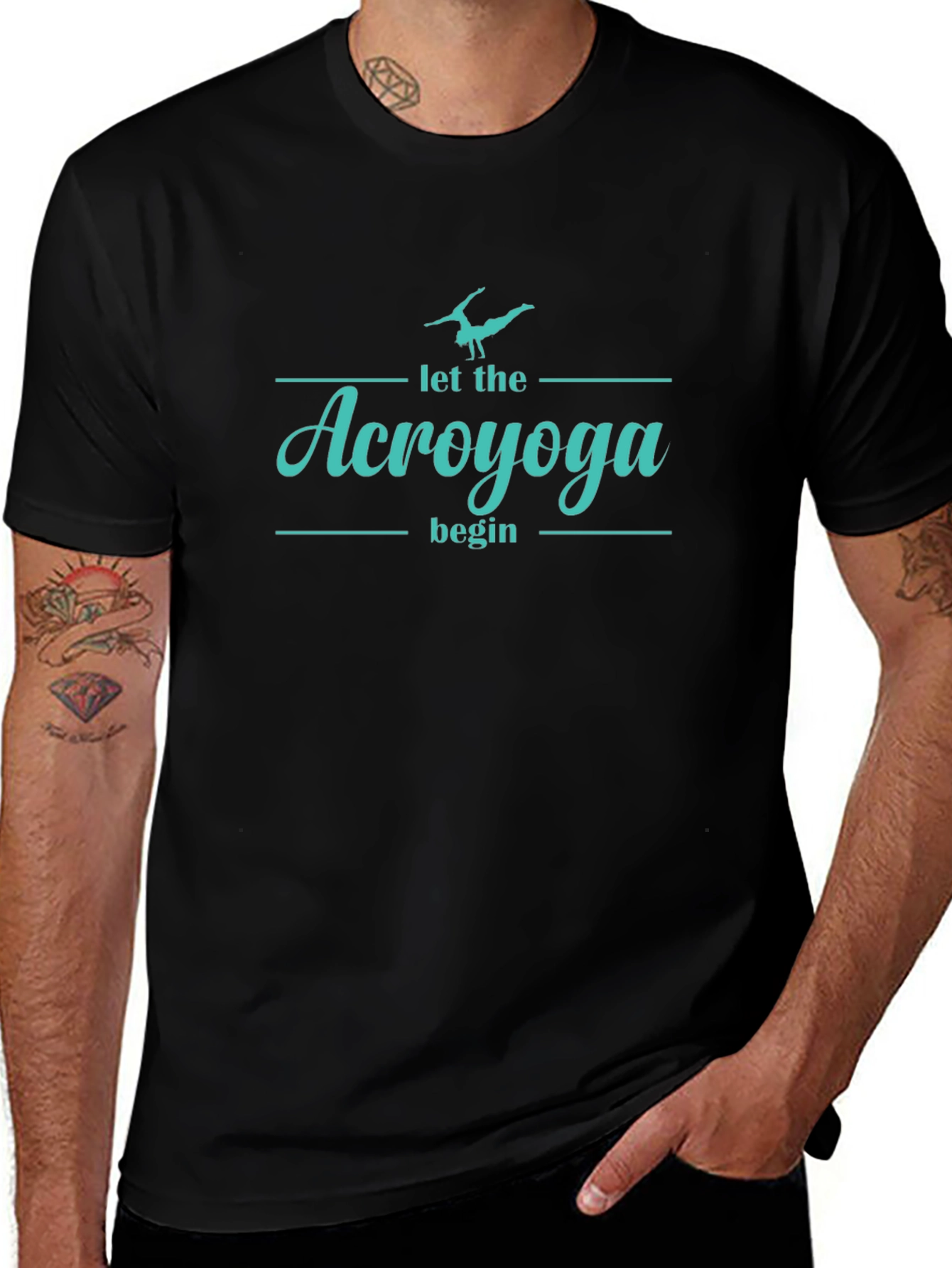 AcroYoga Begin T-Shirt - Yoga Black Cotton
