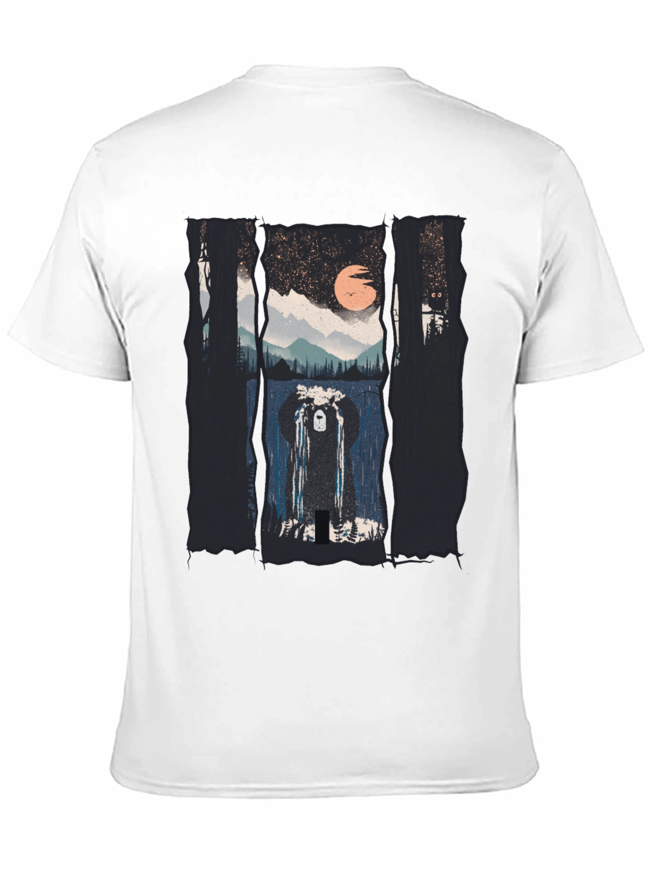 Bear in Forest T-Shirt - Nature Scene Tee