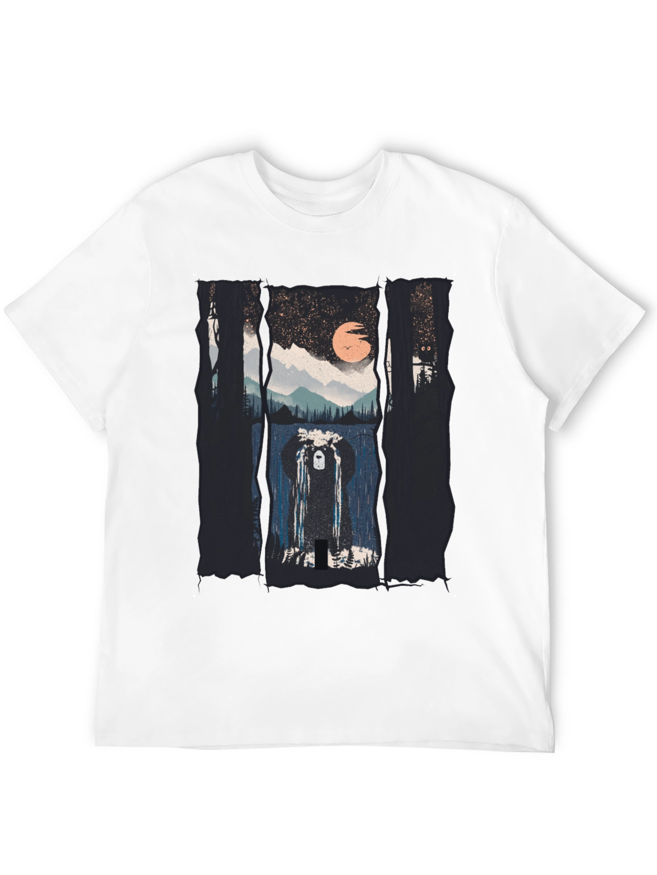 Bear in Forest T-Shirt - Nature Scene Tee