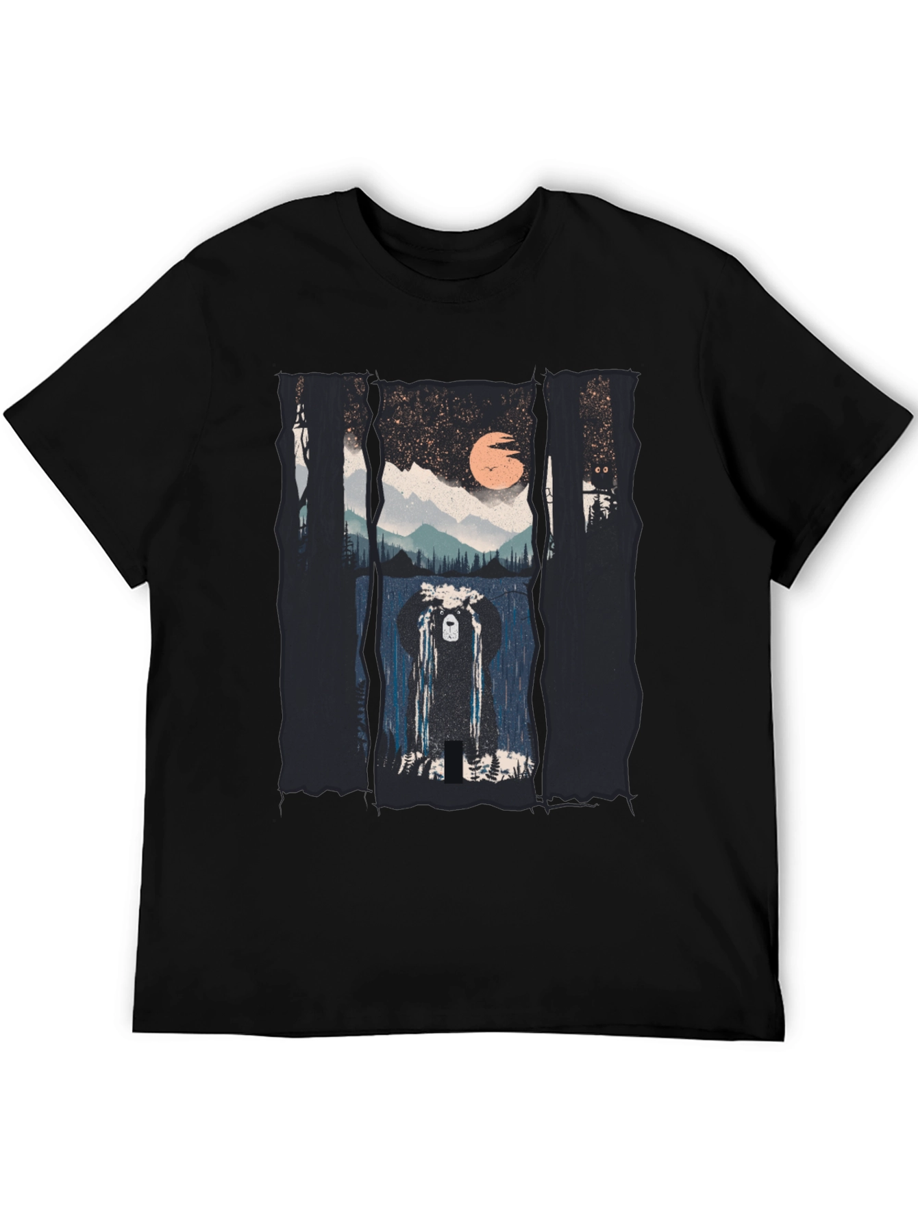 Bear in Forest T-Shirt - Nature Scene Tee