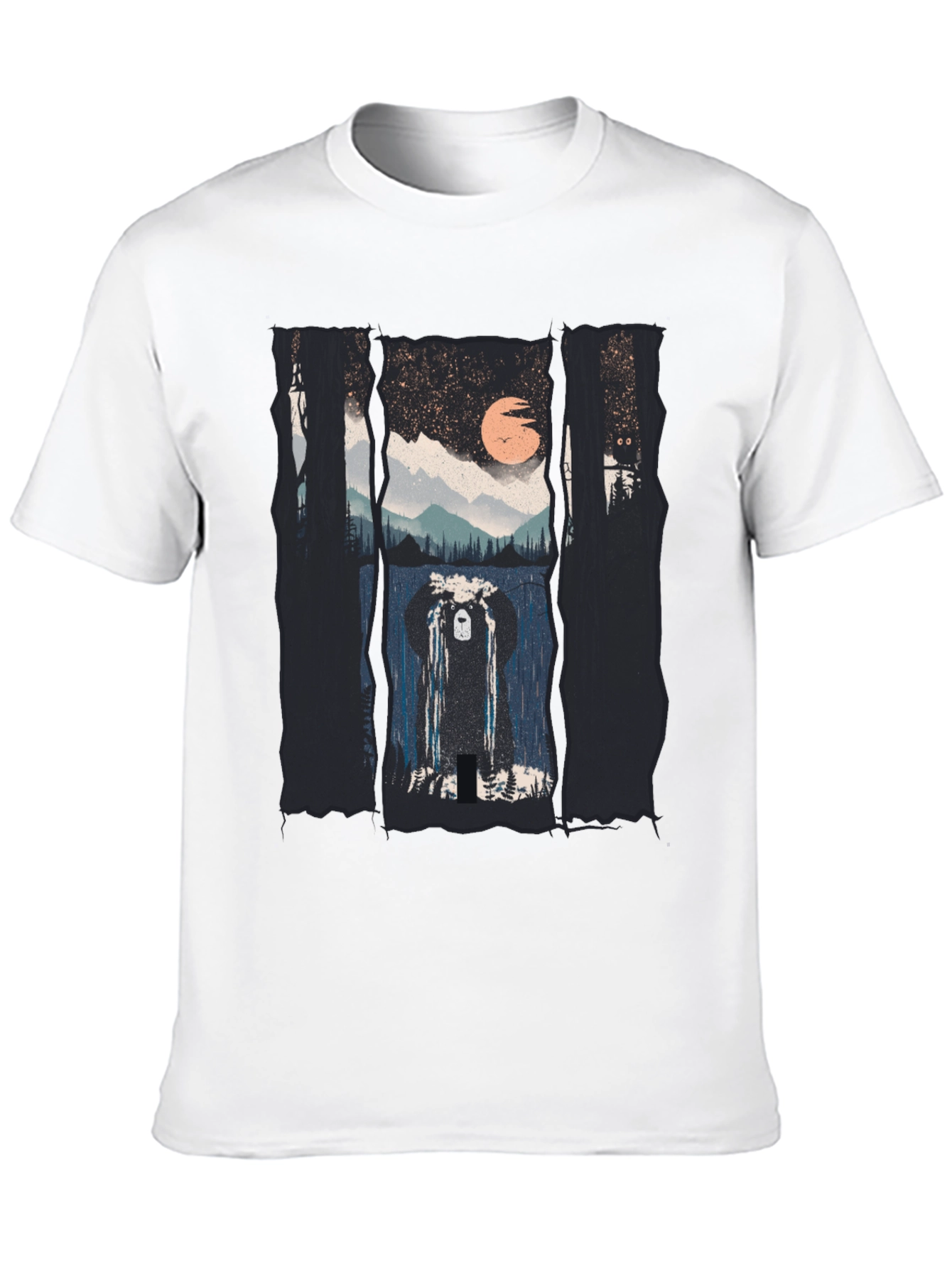 Bear in Forest T-Shirt - Nature Scene Tee