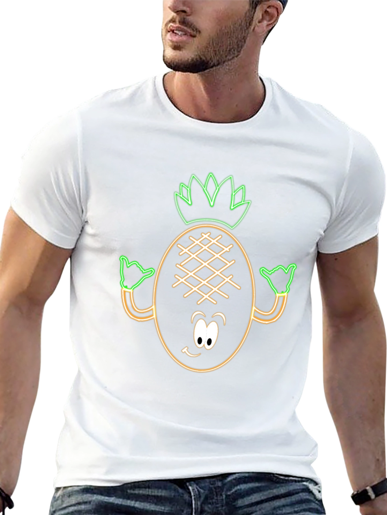 Neon Pineapple Graphic Tee - Aloha Vibes