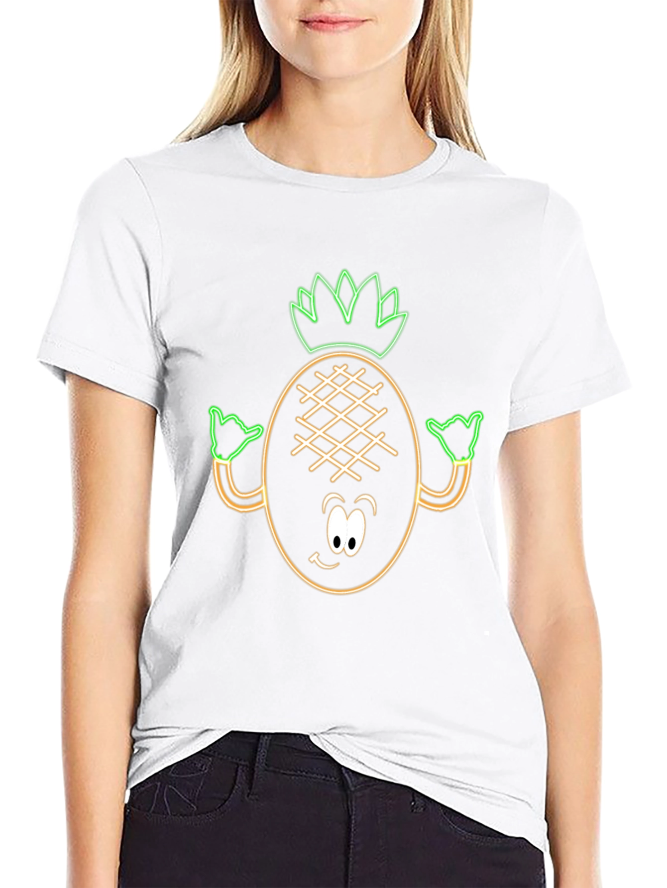 Neon Pineapple Graphic Tee - Aloha Vibes