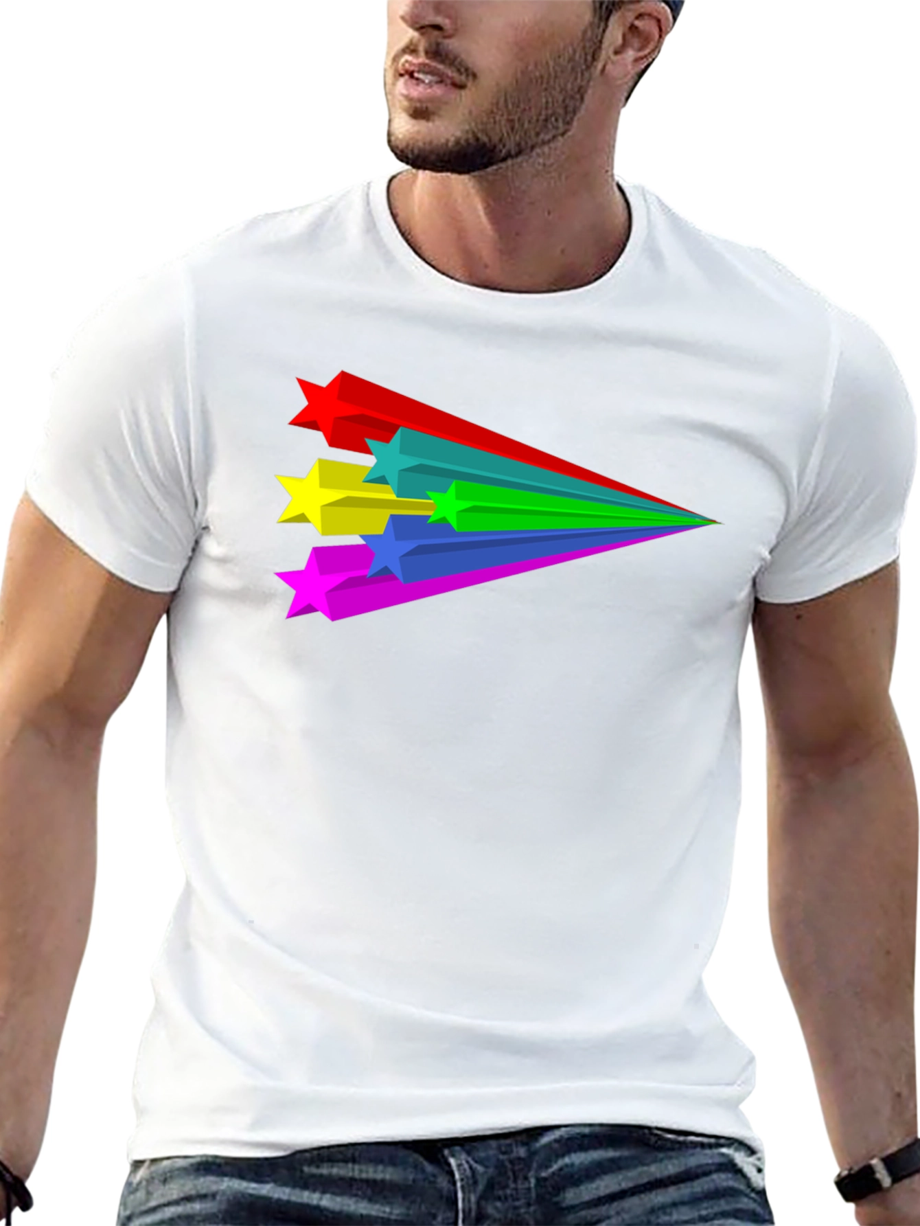 Retro Star Stream T-Shirt - Black