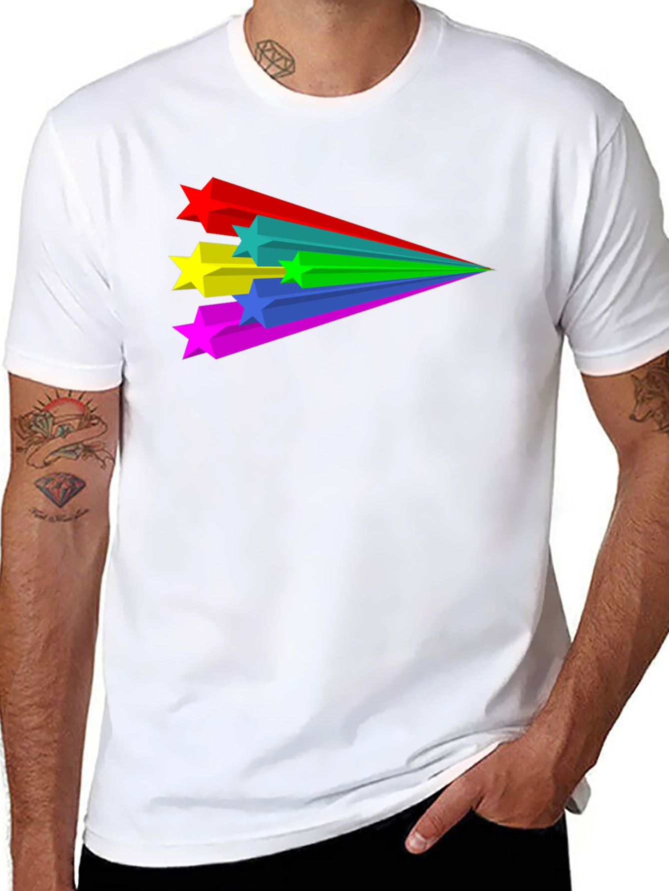 Retro Star Stream T-Shirt - Black