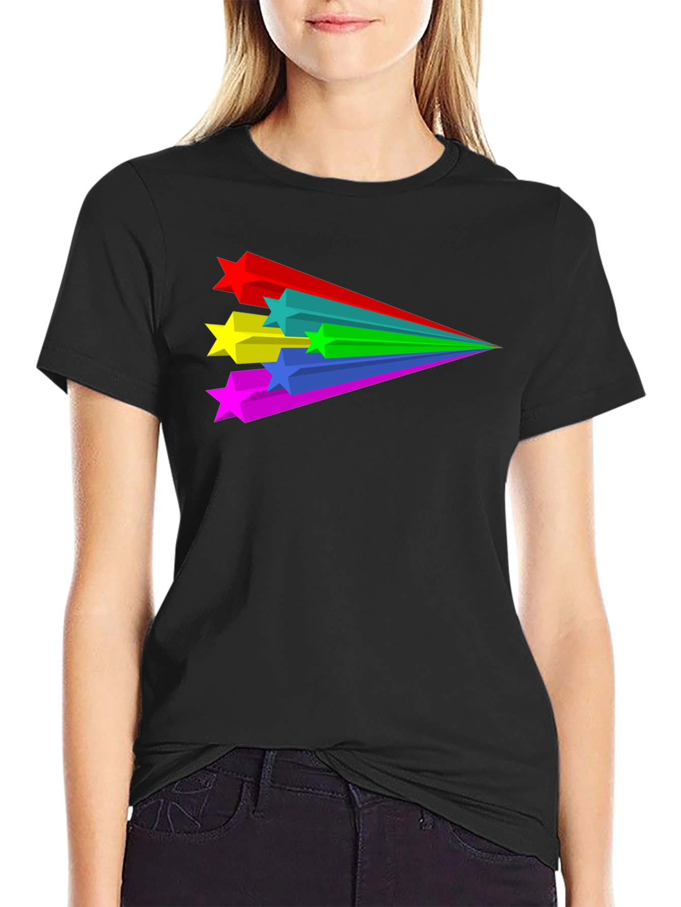 Retro Star Stream T-Shirt - Black