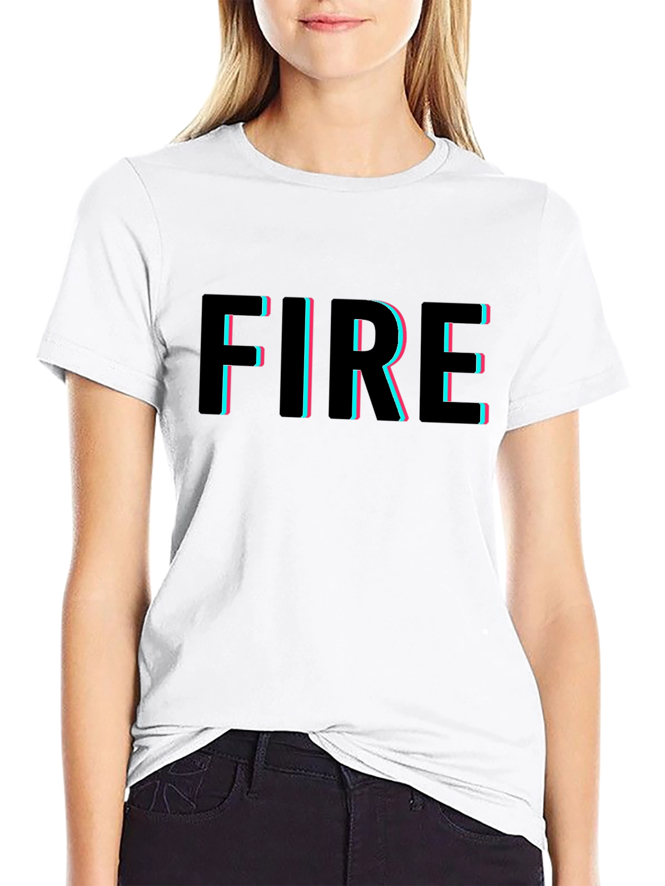 Edgy FIRE Graphic Black T-Shirt