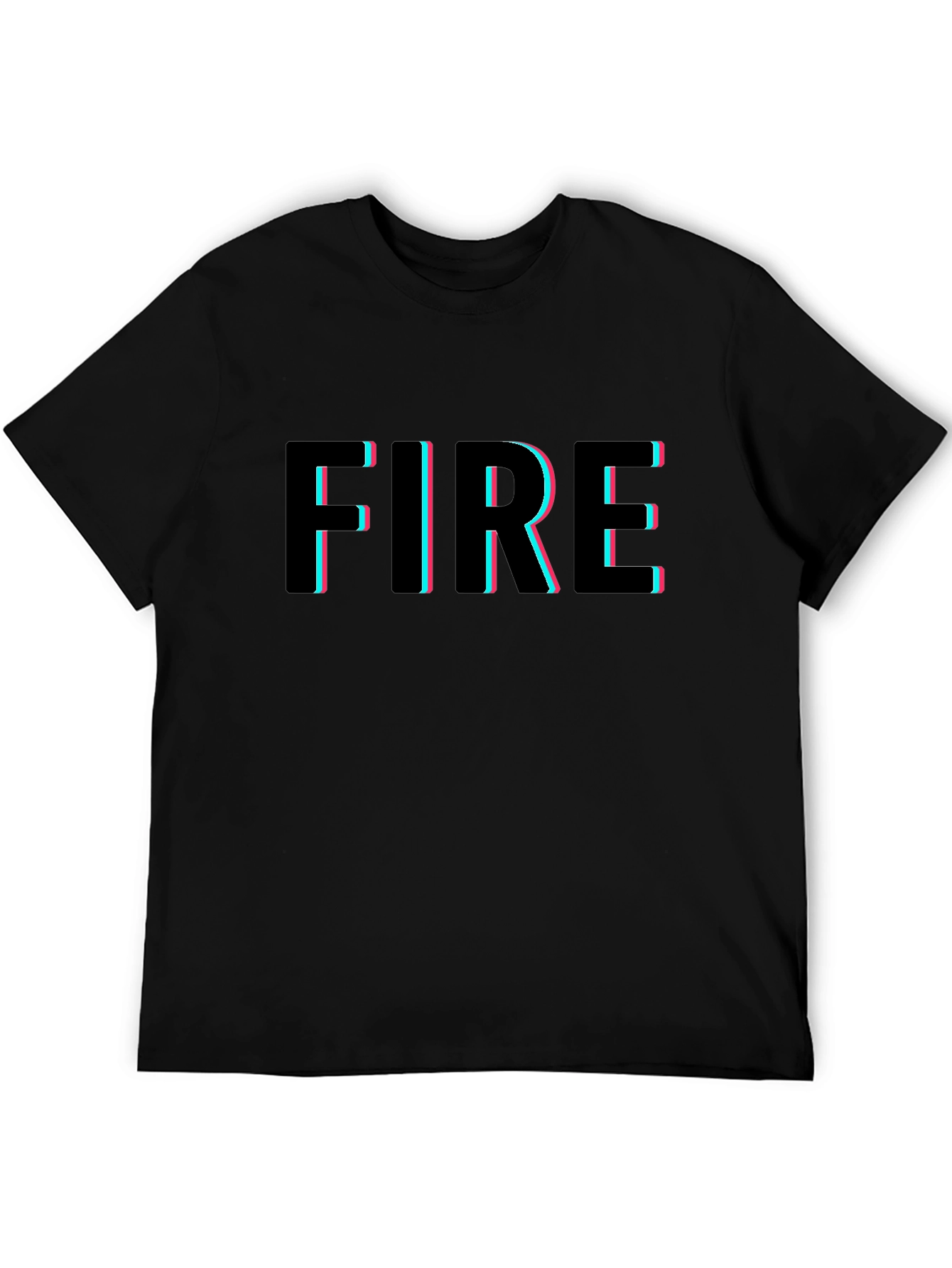 Edgy FIRE Graphic Black T-Shirt