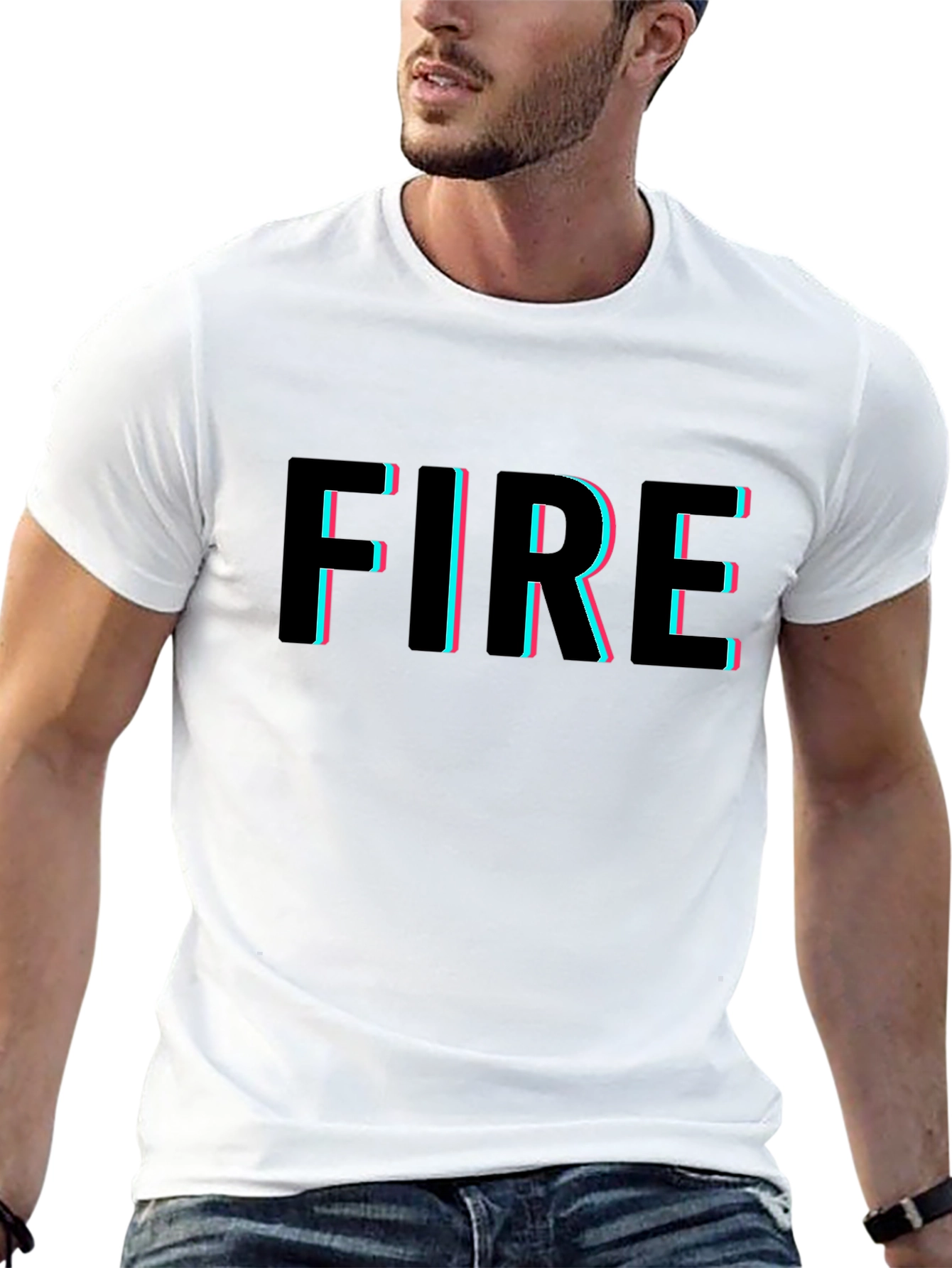 Edgy FIRE Graphic Black T-Shirt