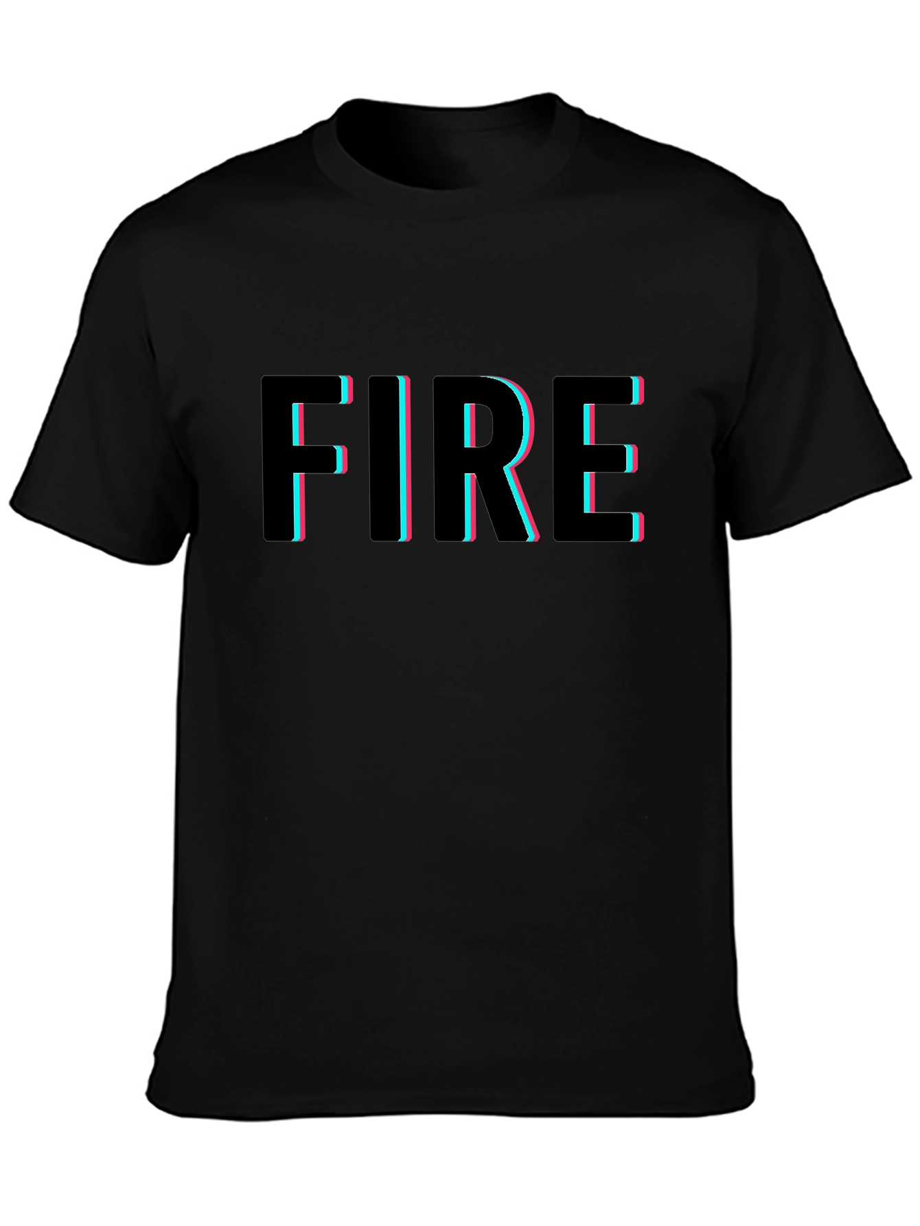 Edgy FIRE Graphic Black T-Shirt