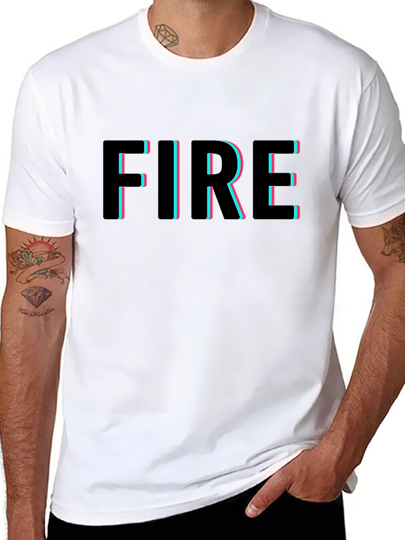 Edgy FIRE Graphic Black T-Shirt