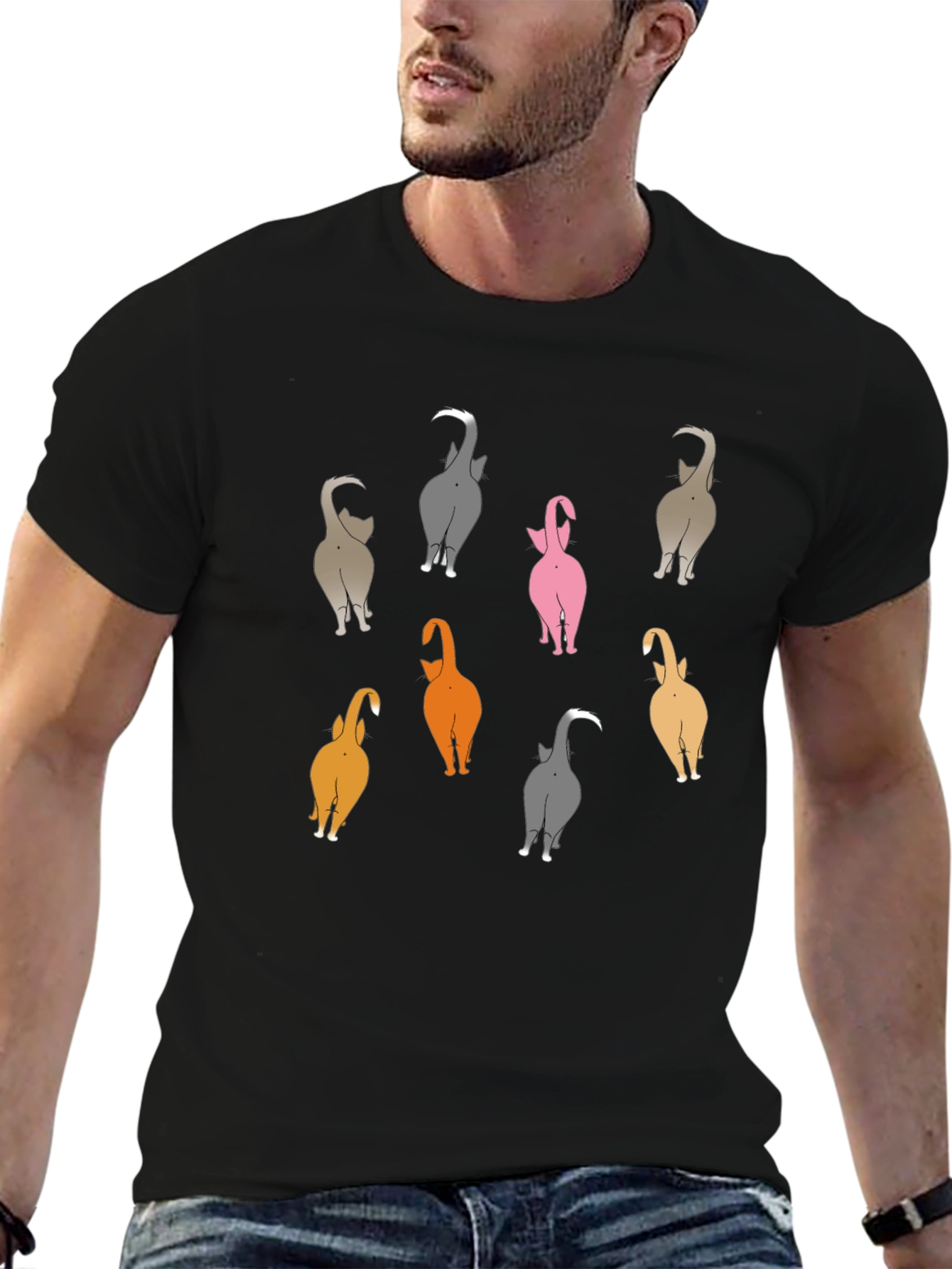 Funny Cat Butt T-Shirt - Quirky Graphic Tee