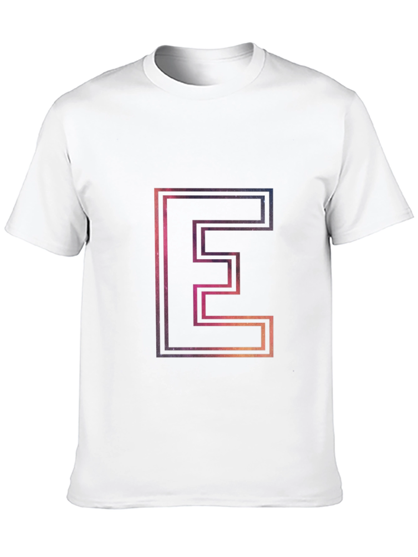 Letter E Outline Galaxy Fill T-Shirt