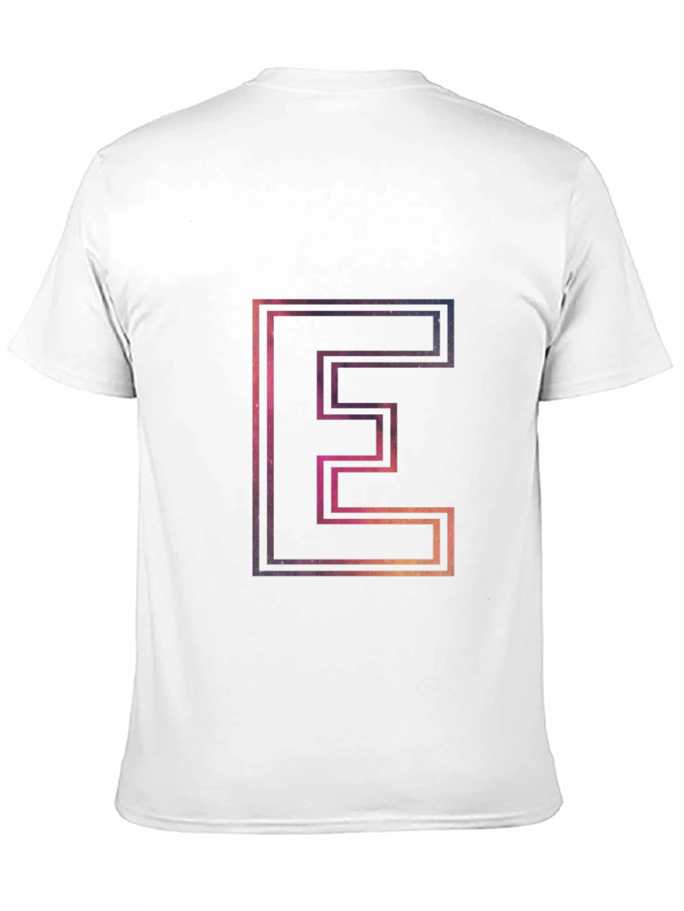 Letter E Outline Galaxy Fill T-Shirt