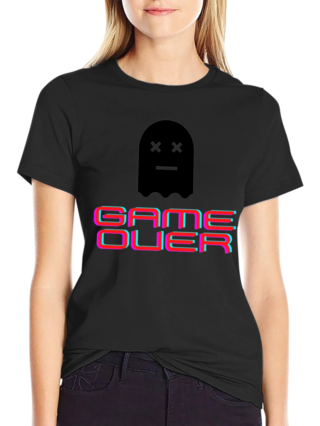 Game Over Ghost Graphic T-Shirt - Gamer Style