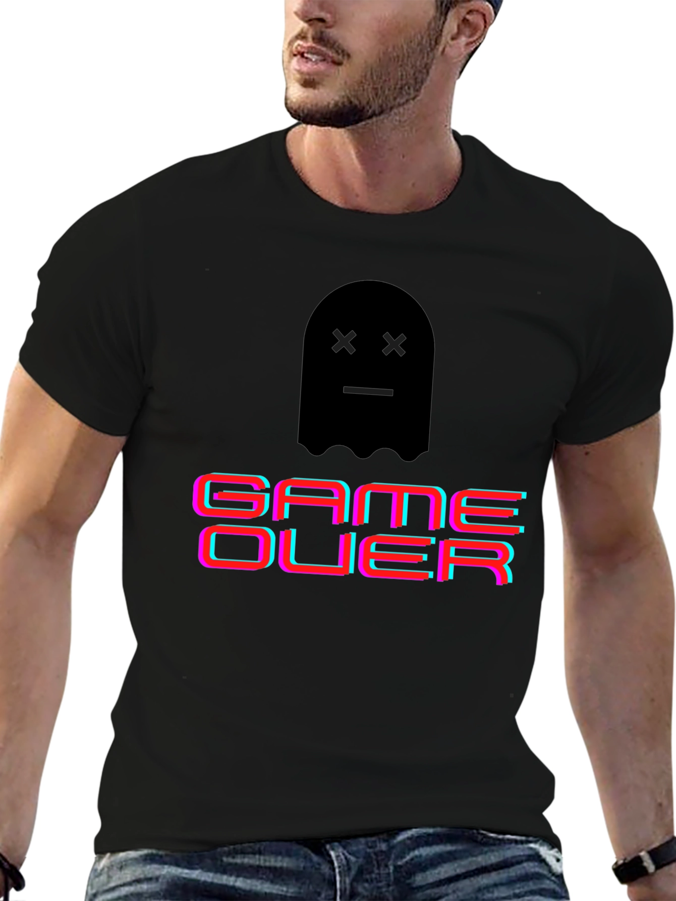 Game Over Ghost Graphic T-Shirt - Gamer Style