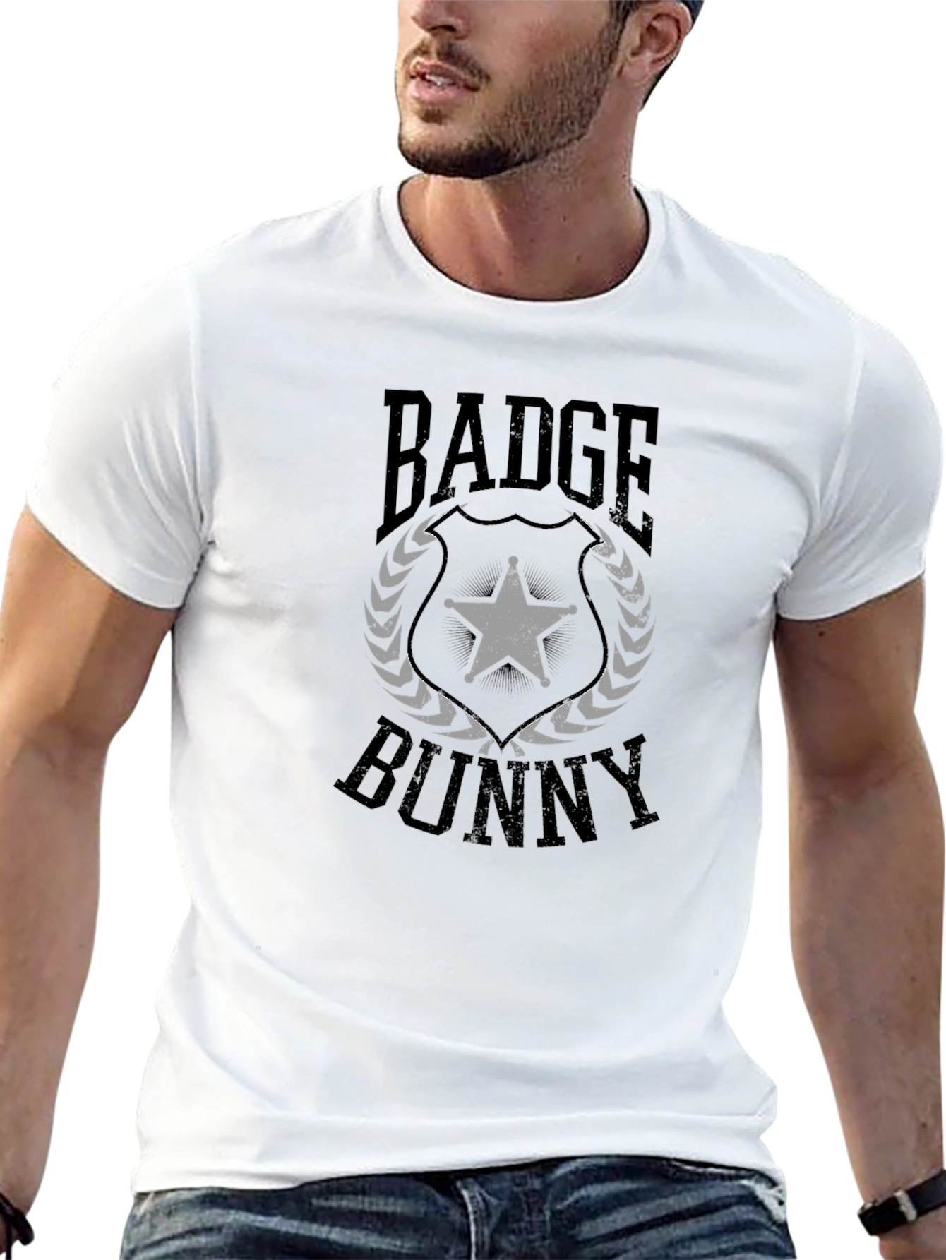 Badge Bunny Graphic Tee - Black Cotton Blend
