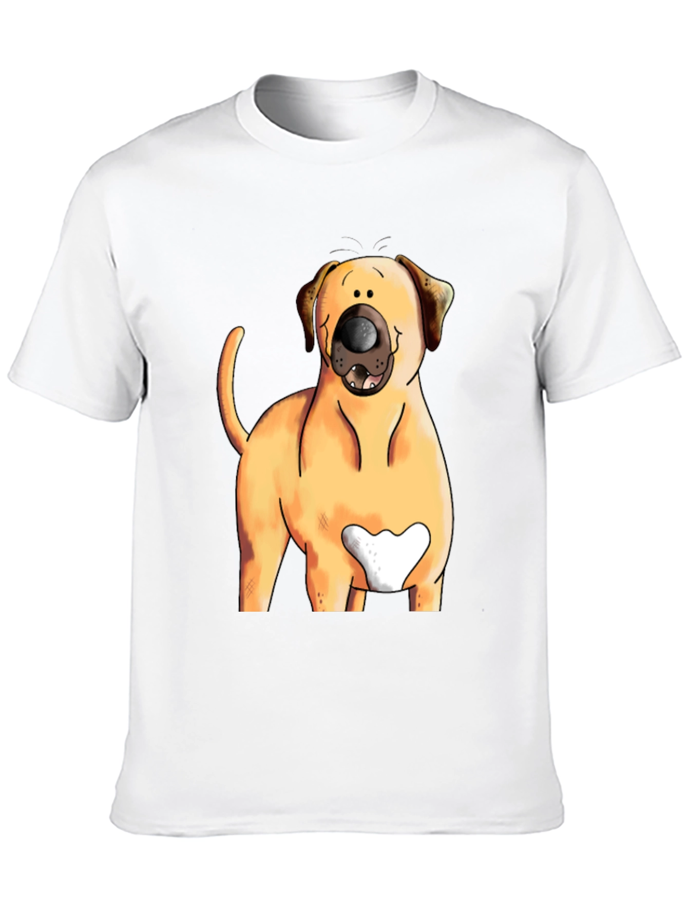 Dog Cartoon Graphic Tee - Black