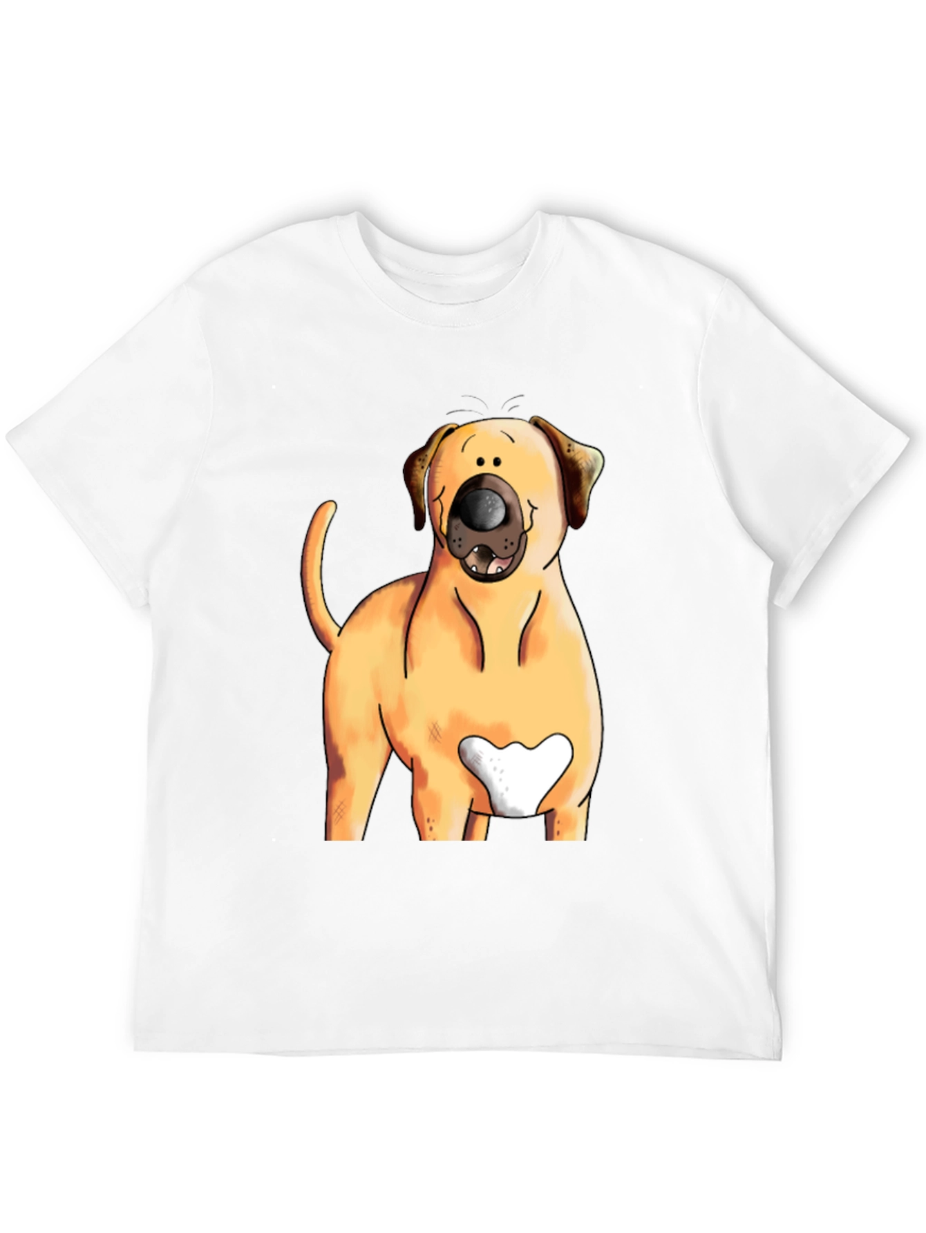 Dog Cartoon Graphic Tee - Black