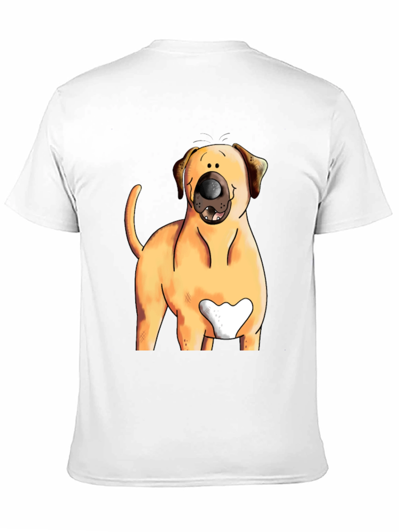 Dog Cartoon Graphic Tee - Black