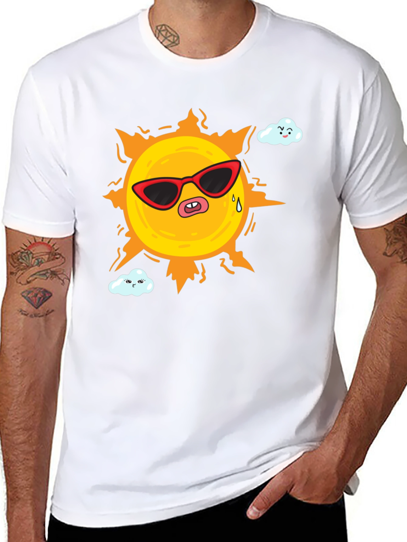 Funny Sun Cartoon Graphic T-Shirt