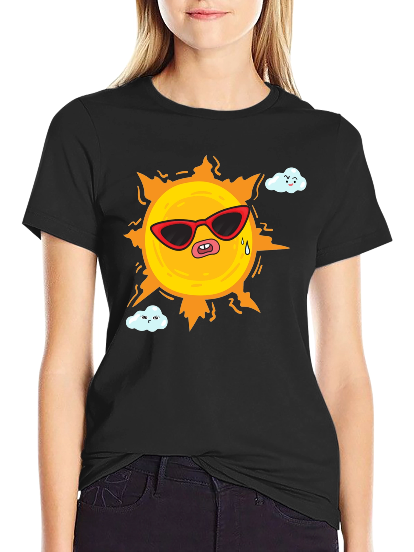 Funny Sun Cartoon Graphic T-Shirt
