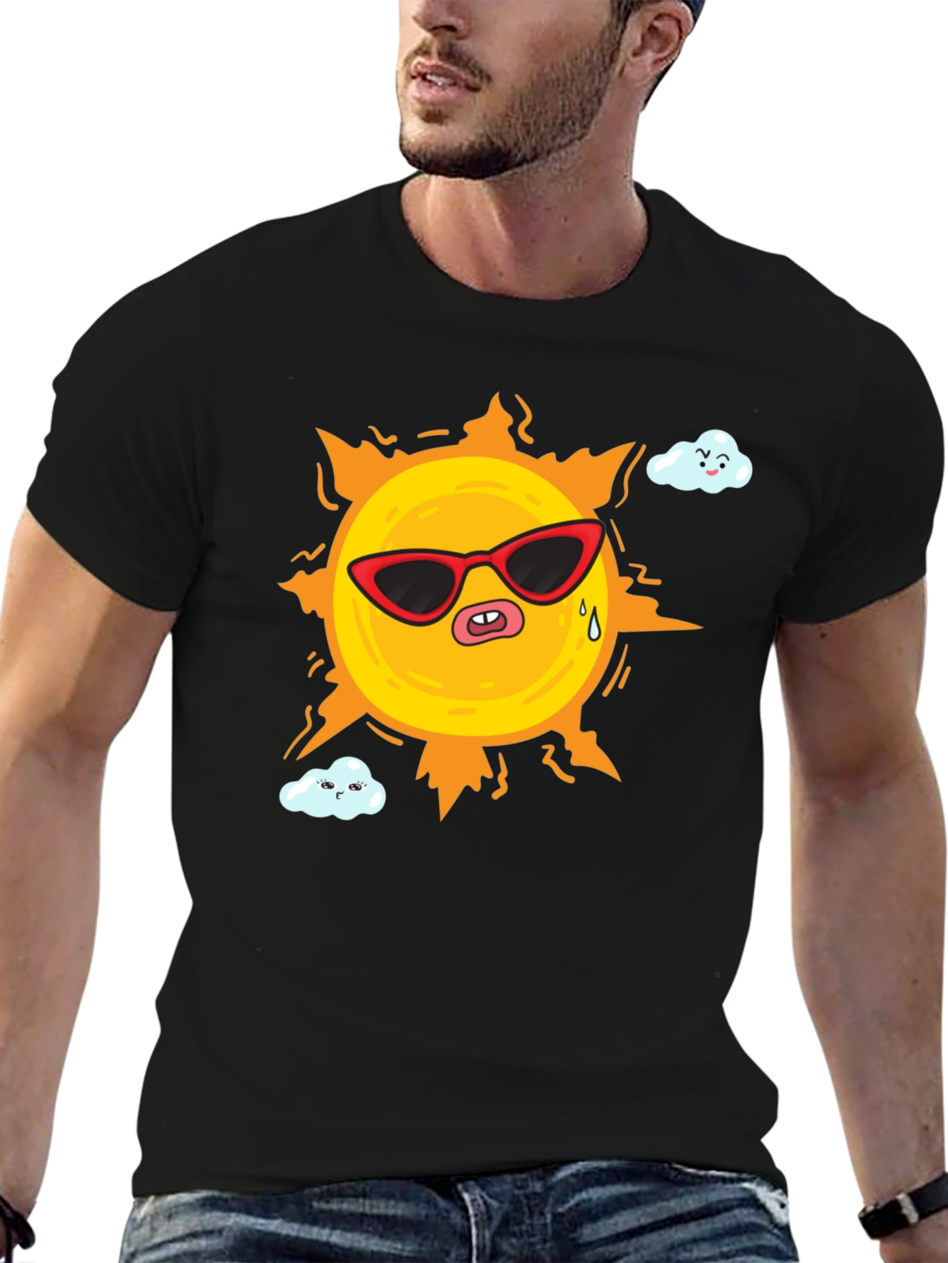 Funny Sun Cartoon Graphic T-Shirt