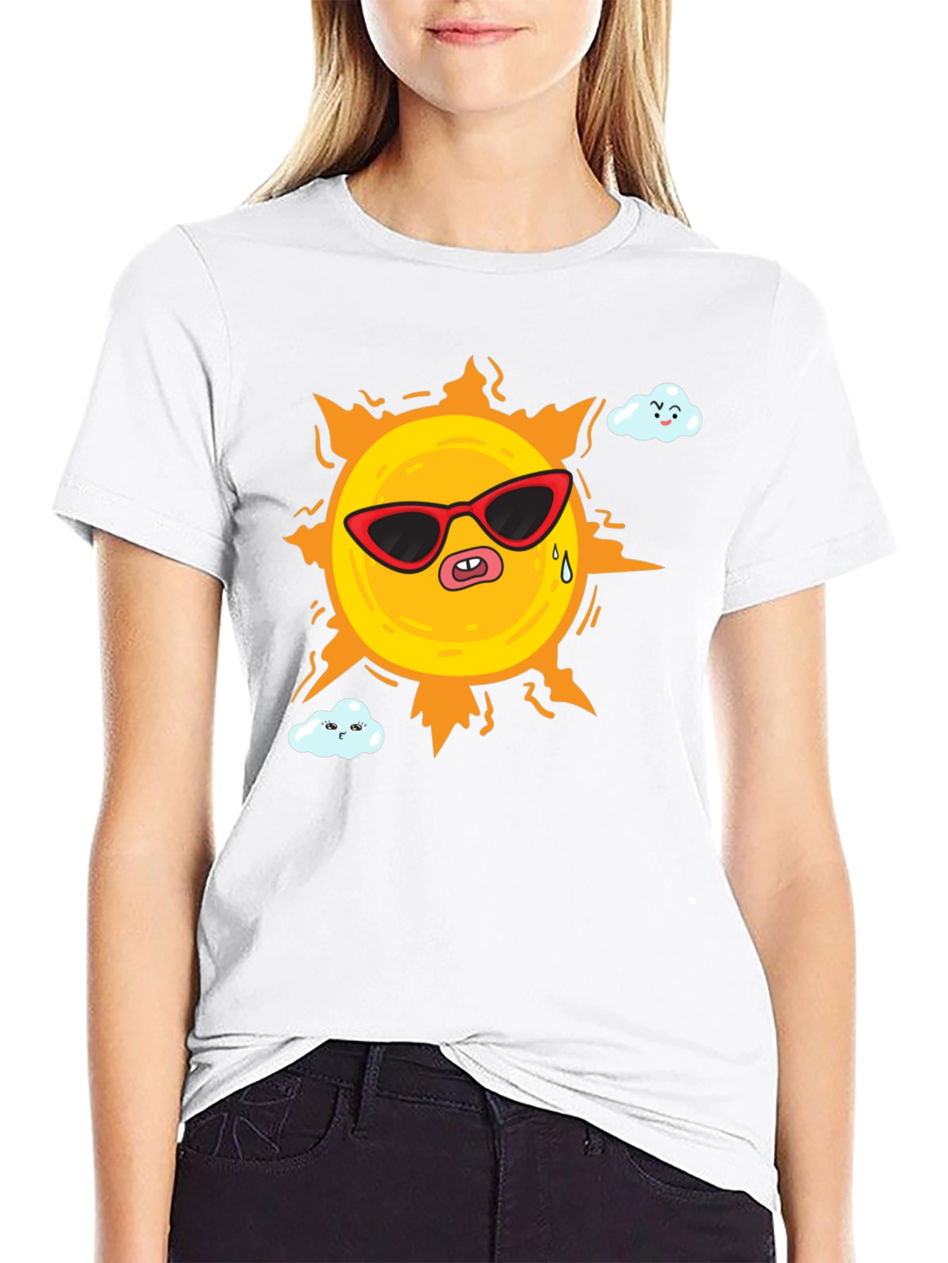 Funny Sun Cartoon Graphic T-Shirt
