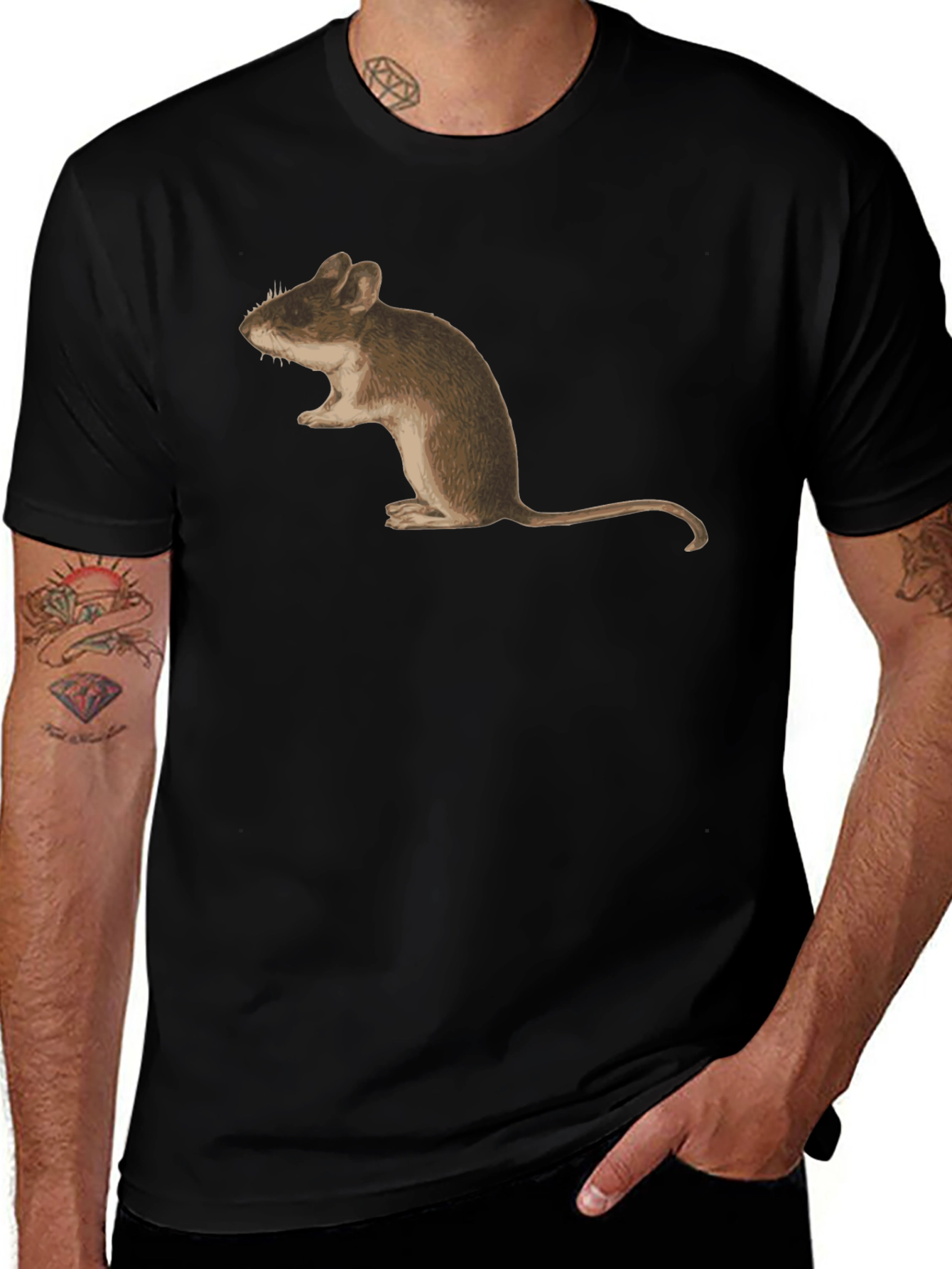 Mouse Graphic Tee - Unisex Black T-Shirt