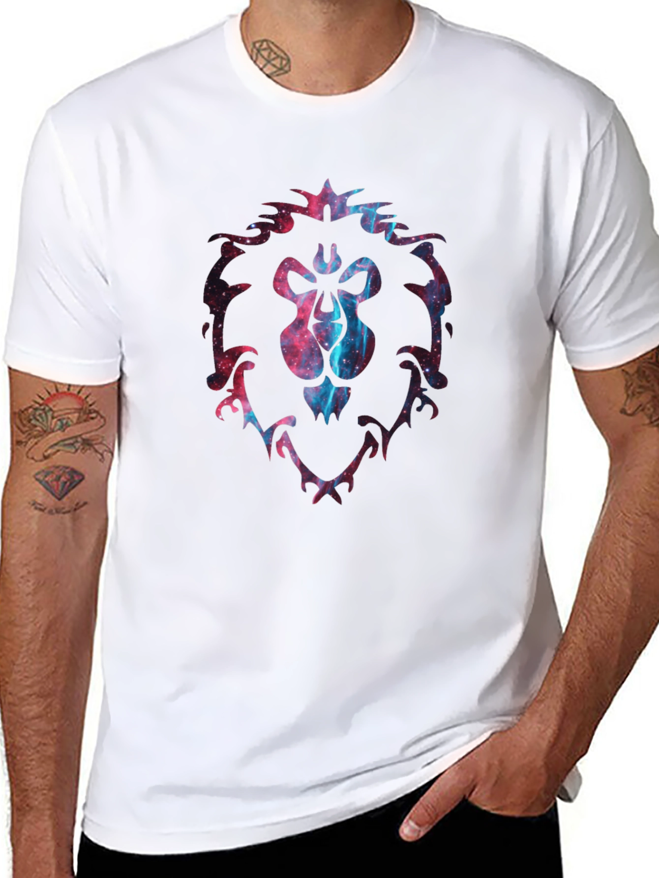 Alliance Lion Galaxy Print Black T-Shirt