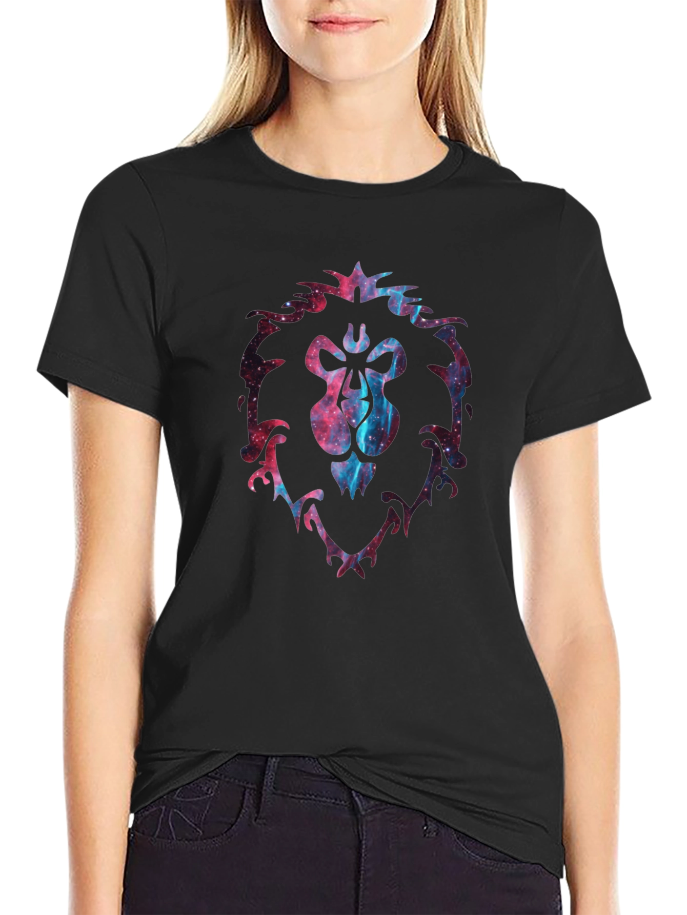 Alliance Lion Galaxy Print Black T-Shirt